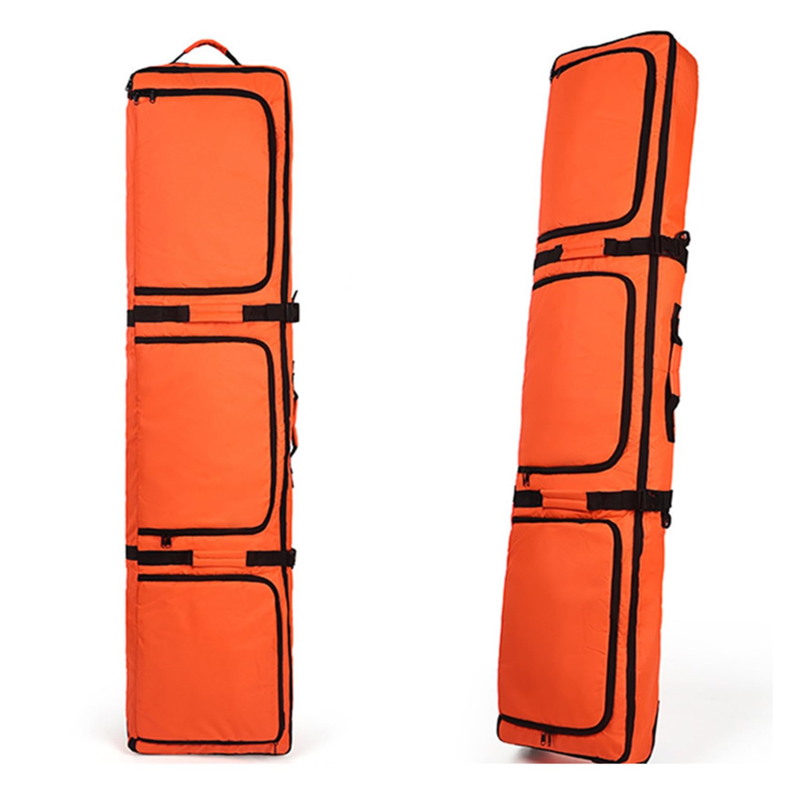 **Waterproof Rolling Double Ski & Snowboard Travel Bag with Wheels - 3 Storage Compartments for Easy Organization - Fits Skis & Snowboards Up to 165cm - Perfect for Air Travel, Mountain Trips & Gear Storage**