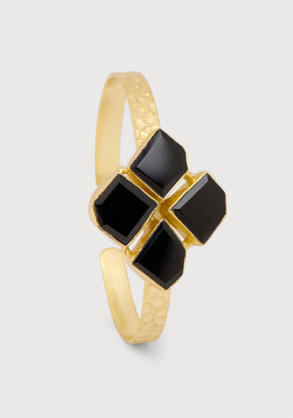 Black Onyx Bracelet Cuff for Women - Elegant Adjustable Stone Bangle for Healing, Protection & Style - Perfect for Meditation, Gifts & Everyday Wear