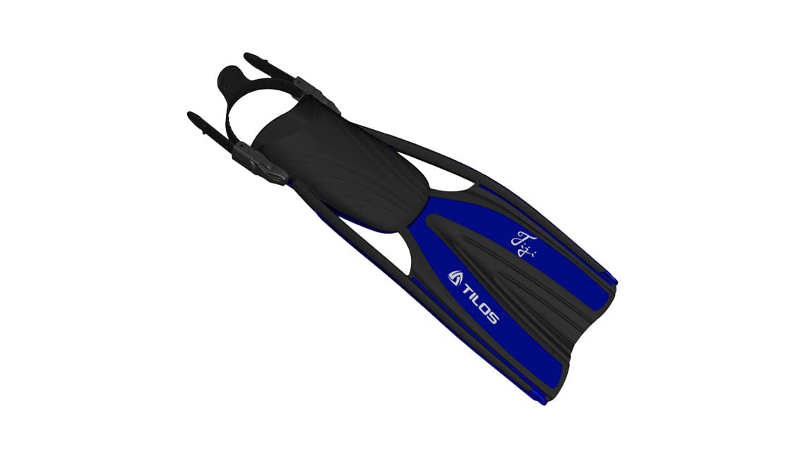 Tilos Fiji Travel Open Heel Fins - Lightweight Snorkeling Fins for Adults, Comfortable Swim Fins for Beach, Pool & Ocean Adventures