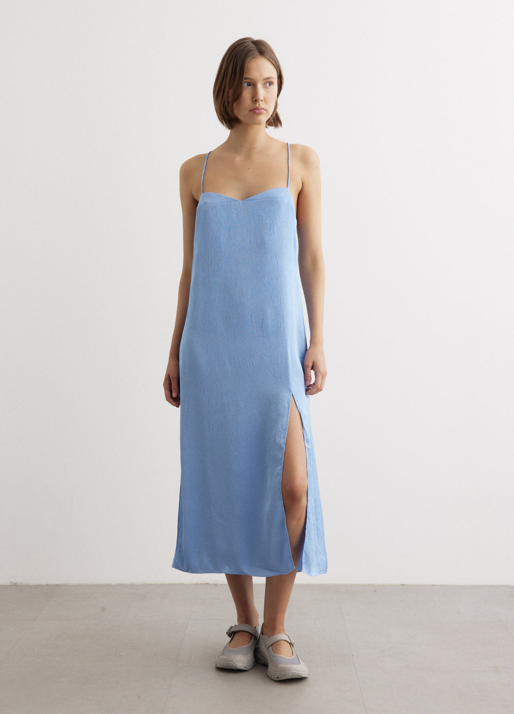 Aleena Dress Azurine Blue C7328 - Elegant Women's Summer Casual Dress for Beach, Party & Vacation | Lightweight Flowy Maxi Dress with Floral Print