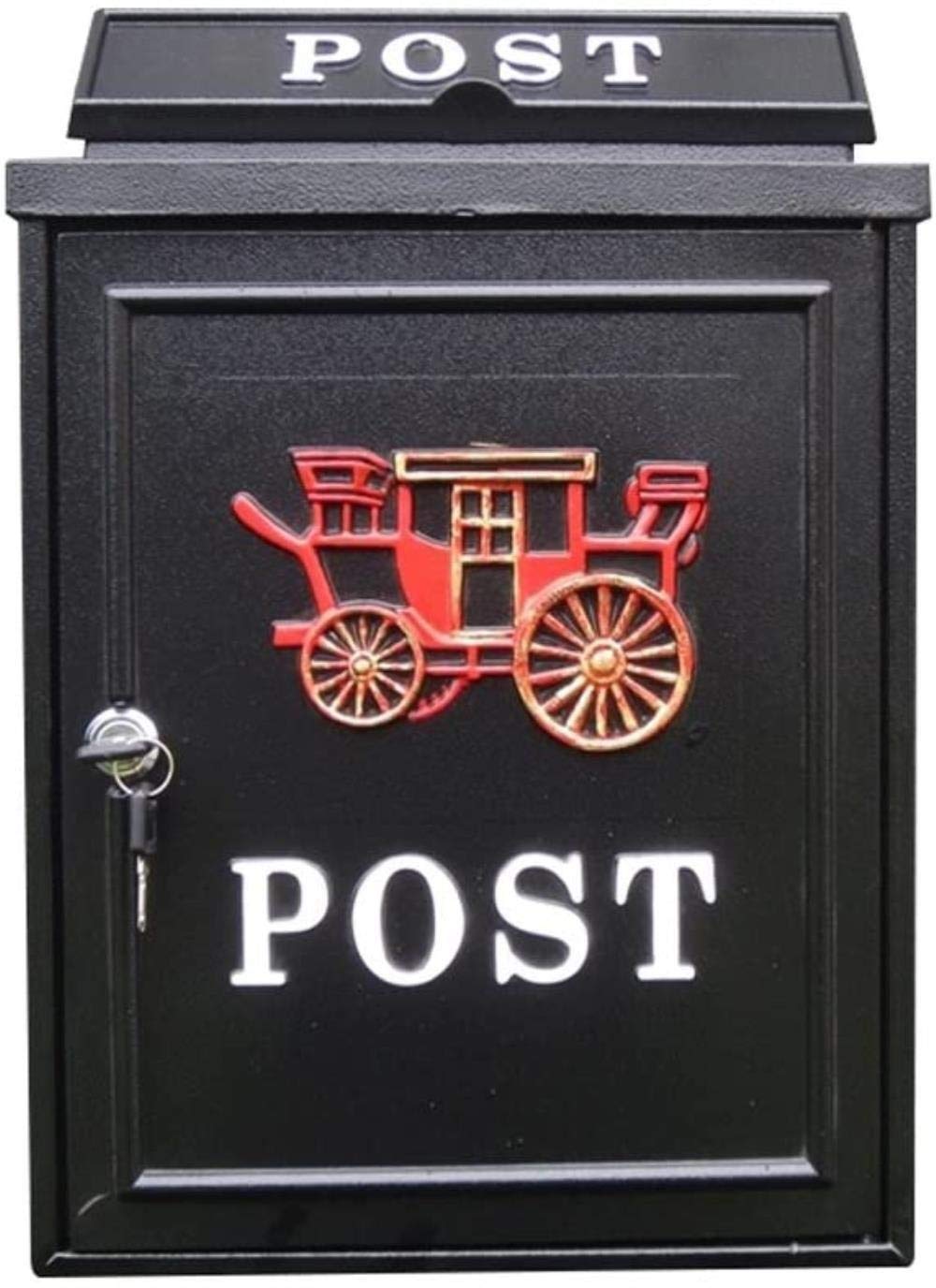 Waterproof Outdoor Mailbox with Lock - Antique Red Villa Letter Box for Rain Protection | Ideal for Homes, Gardens, and Secure Mail Delivery