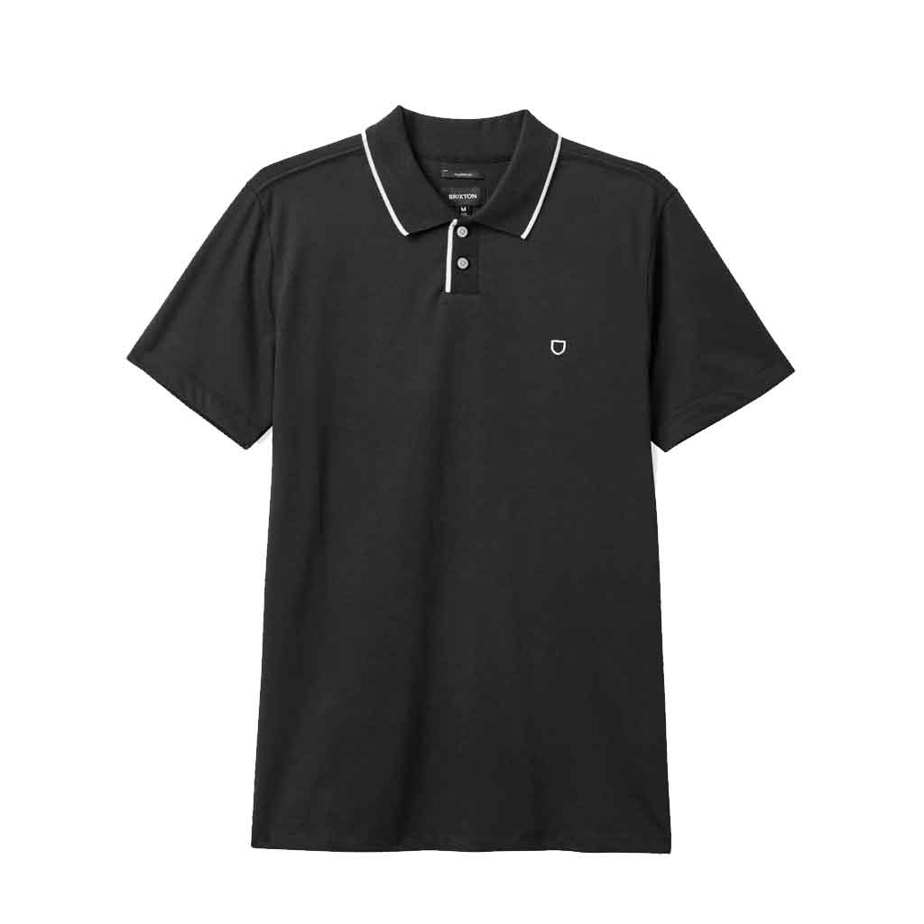 Brixton Mod Flex Short Sleeve Polo Knit Shirt for Men - Black | Casual Summer Wear for Outdoor Activities & Street Style