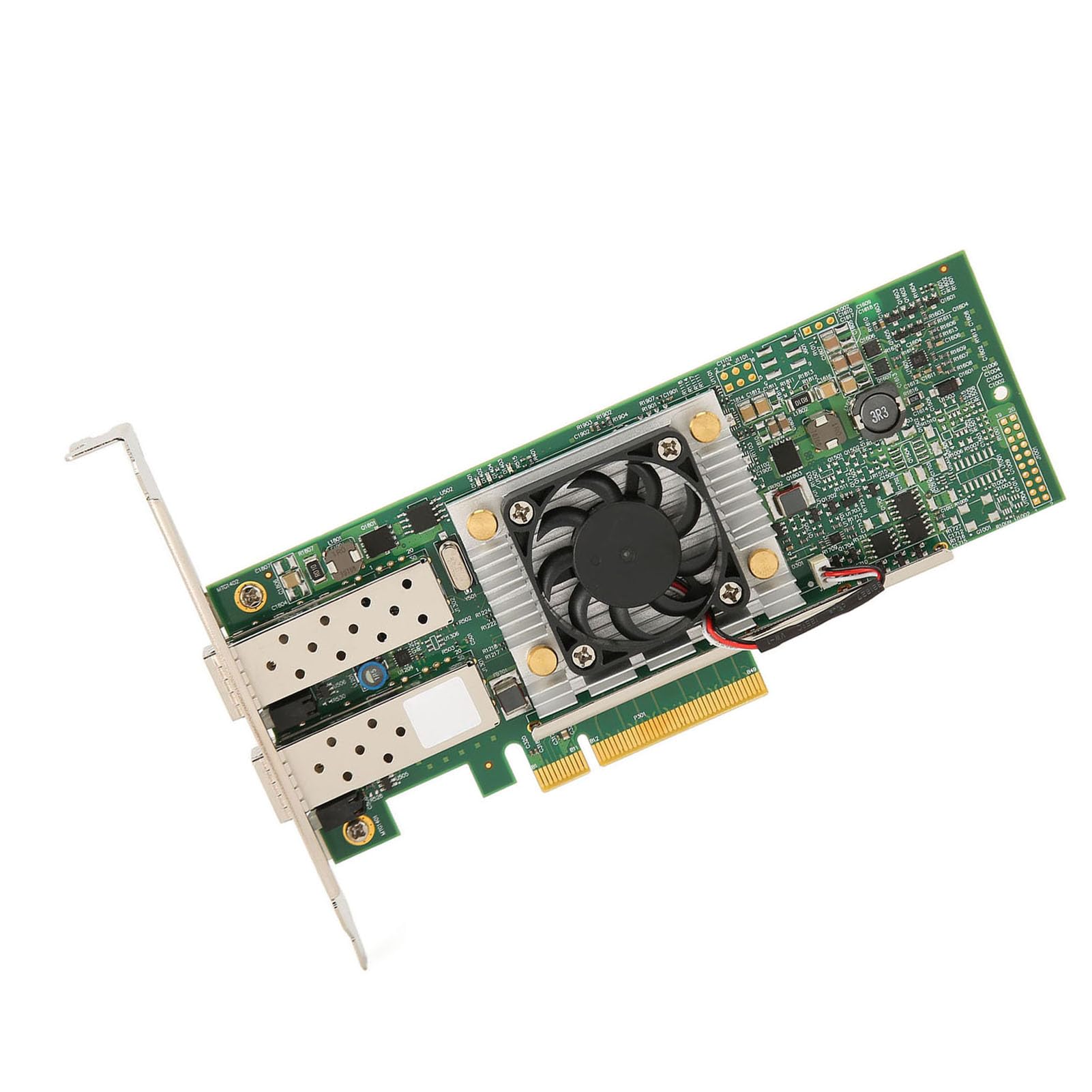 10GB Dual Port SFP PCIe X8 Ethernet Converged Network Adapter with Cooling Fan - High Speed Multifunction Server Network Card for Data Centers, Cloud Computing & Enterprise Networks
