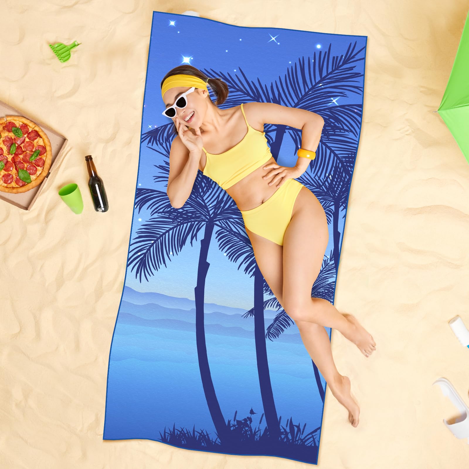 Premium 2-Pack Microfiber Beach Towels - Oversized 73