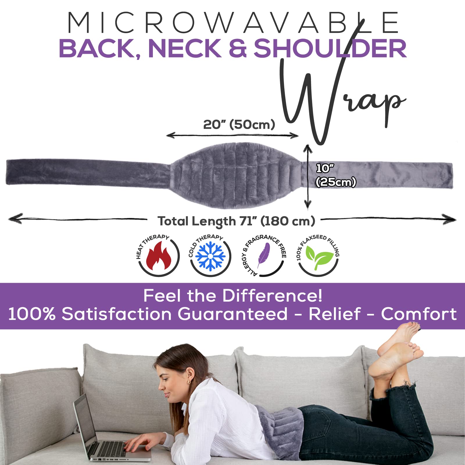 Microwave Heating Pad for Back Pain Relief - Moist Heat Therapy for Neck, Shoulders & Muscle Cramps | 71