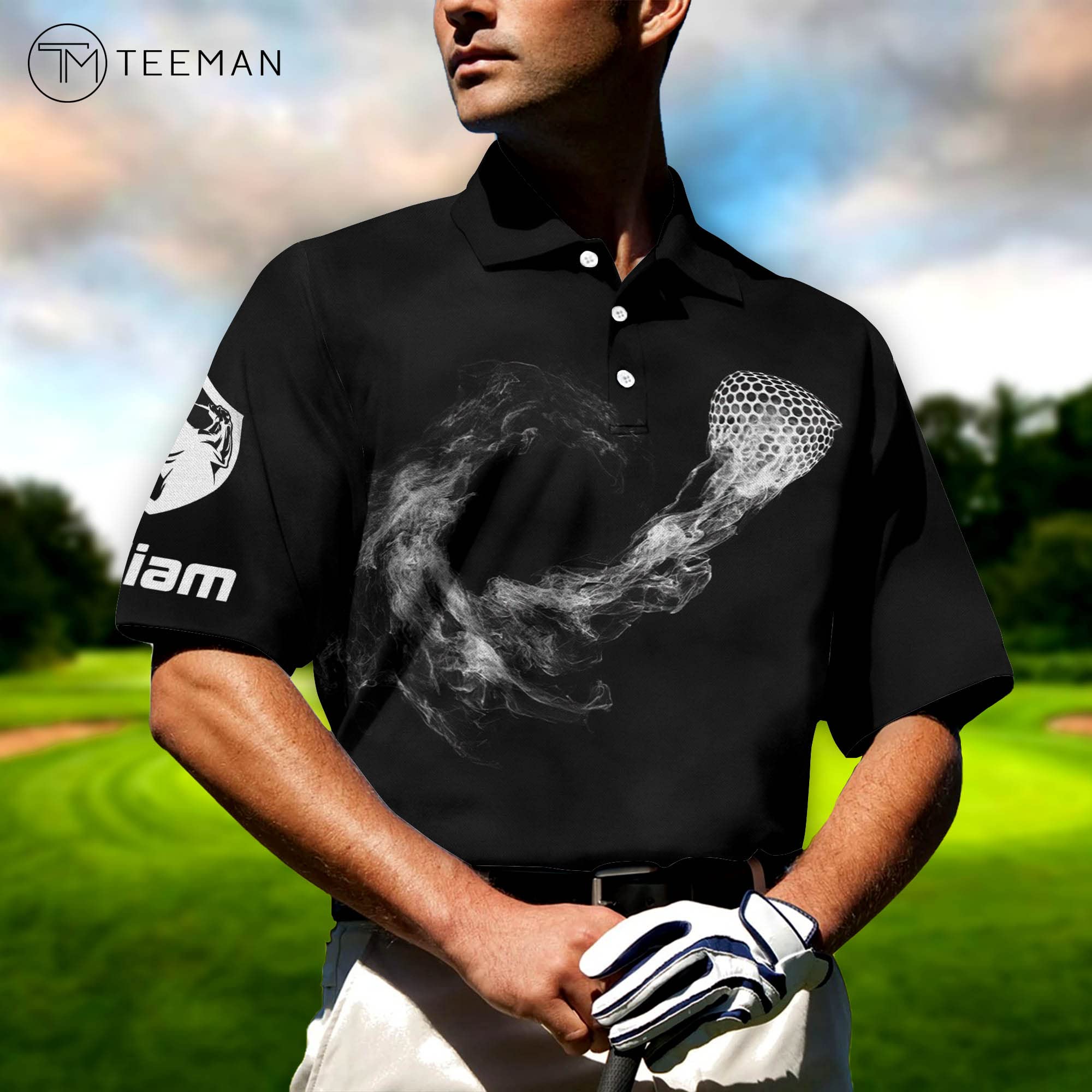 TEEMAN Custom Funny Golf Polo Shirts for Men - Crazy Wild Print Short Sleeve Polos - Perfect for Father's Day Gifts, Golf Tournaments & Casual Wear
