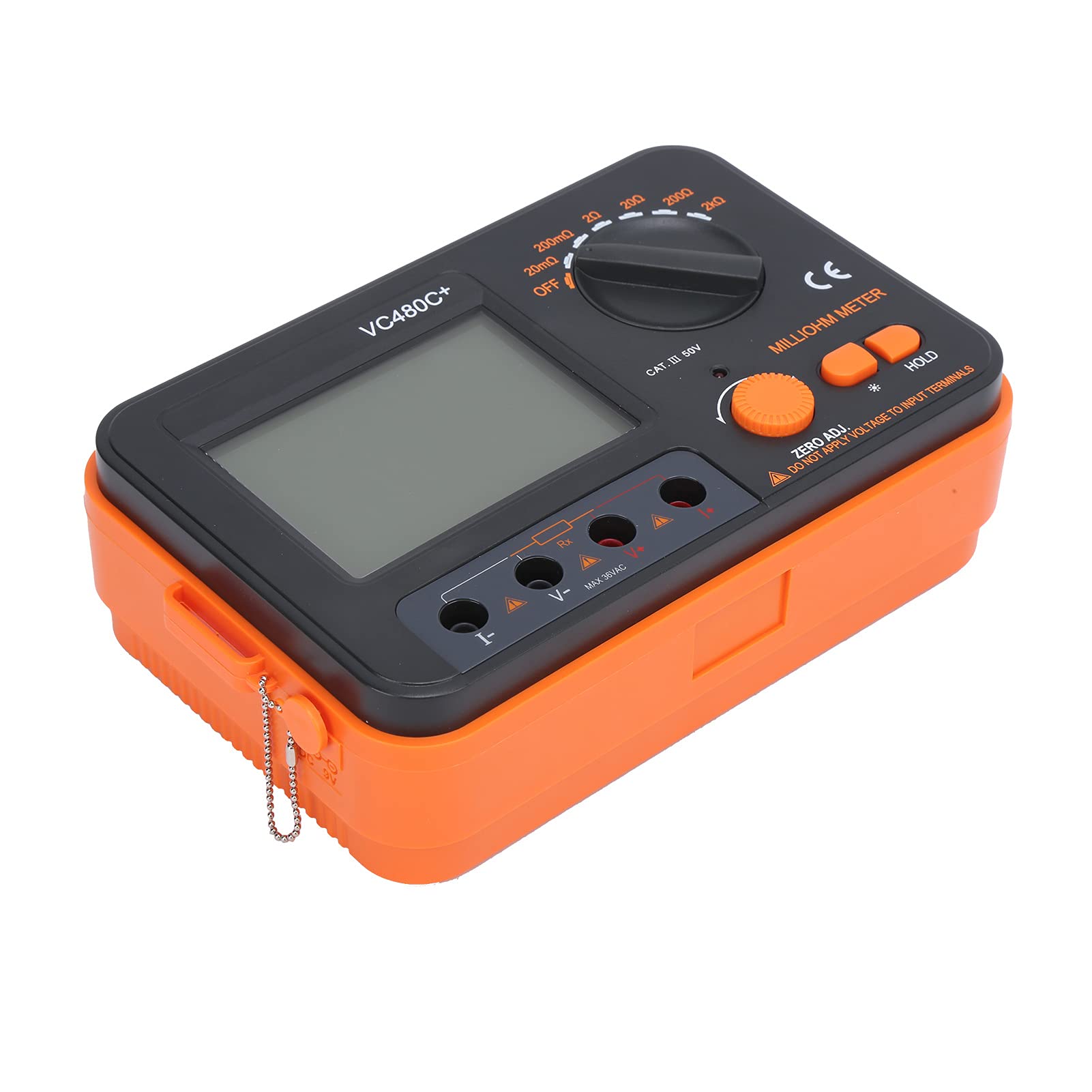 VC480C Digital Milliohmmeter - 0.01mΩ to 2kΩ 6-Range Portable Multifunction Electrical Tester with 4-Wire Measurement for DC Low Resistance Testing | Ideal for Electronics Repair, Circuit Testing & Industrial Maintenance