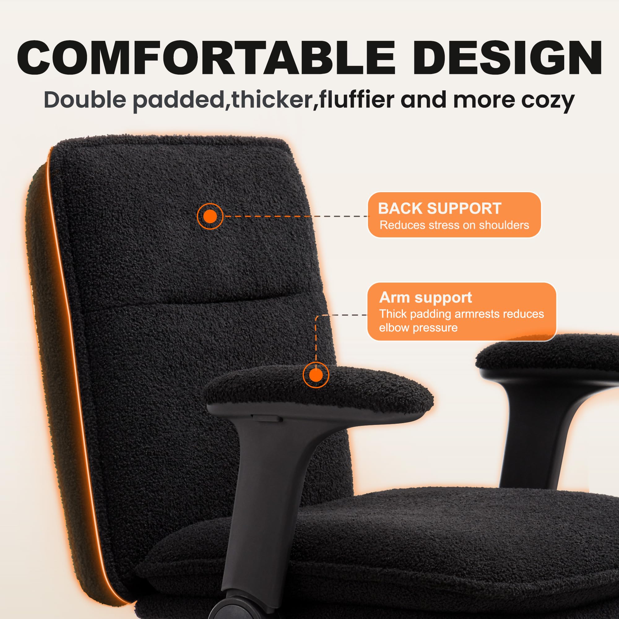 Ergonomic Adjustable Height Drafting Chair with Padded Armrests & Footrest Ring - Tall Office Stool for Standing Desk, Computer Work & Counter Height Tables - Perfect for Home Office, Architects & Artists (Black)