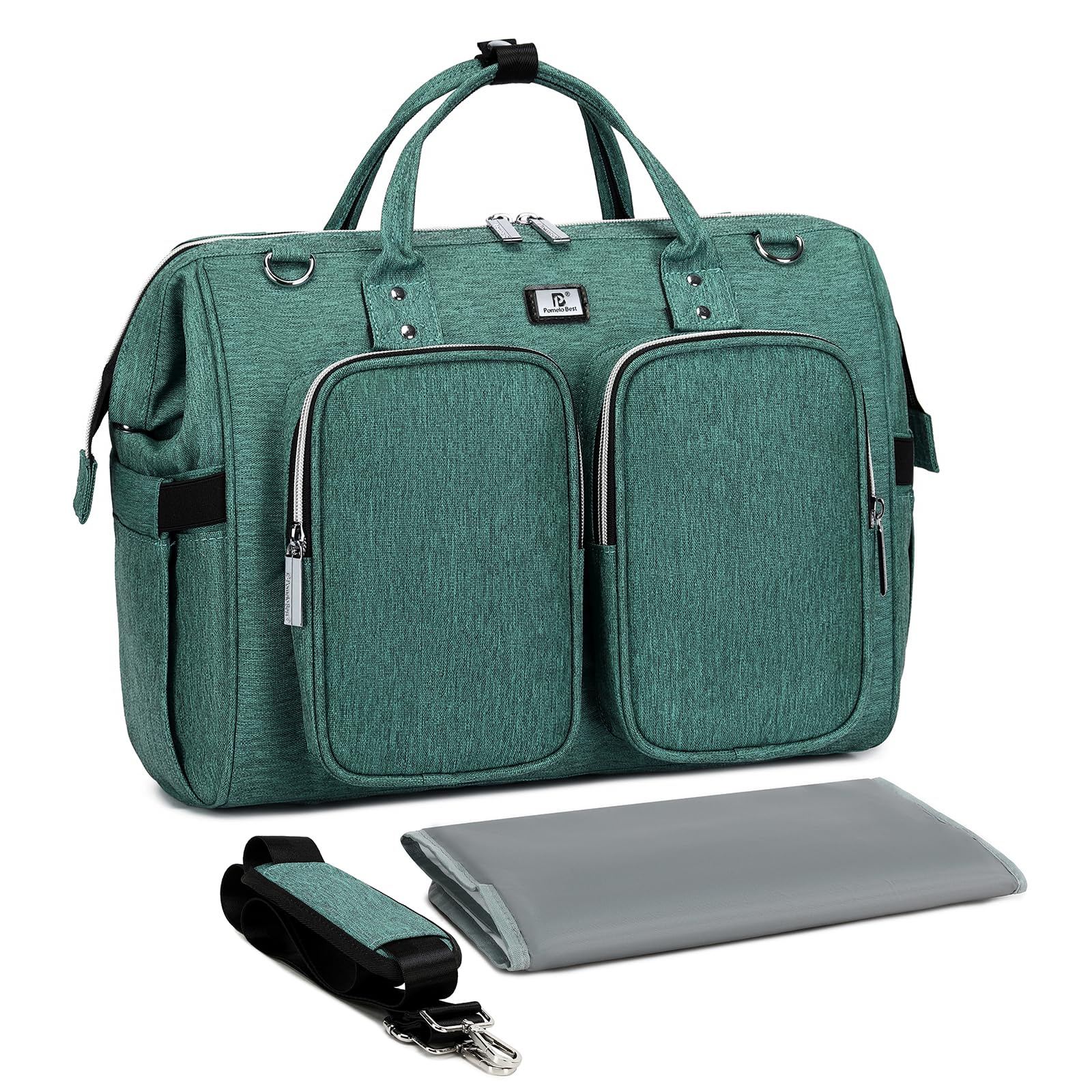 Large Unisex Diaper Bag Backpack with Changing Pad & Stroller Straps - Stylish Baby Travel Tote for Parents (Green) | Perfect for Daycare, Outings & Family Trips