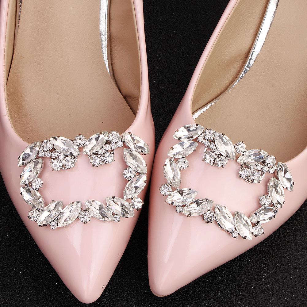 1 Pair Rectangle Detachable Rhinestone Shoe Clips for Wedding, DIY Bridal Shoe Accessories - Perfect for Bridesmaids, Prom, Evening Gowns & Special Occasions