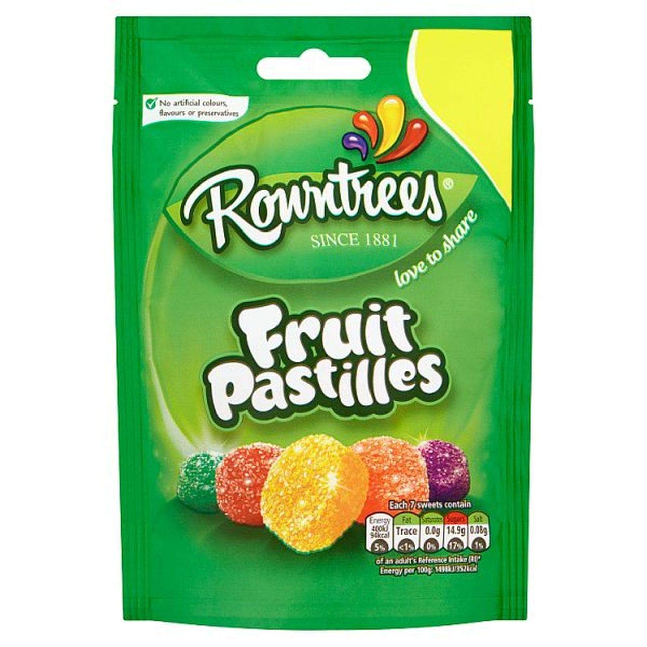 Rowntree Fruit Pastilles - 120g (8 Pack) - Chewy Candy Assortment - Perfect for Parties, Snacking & Lunchboxes