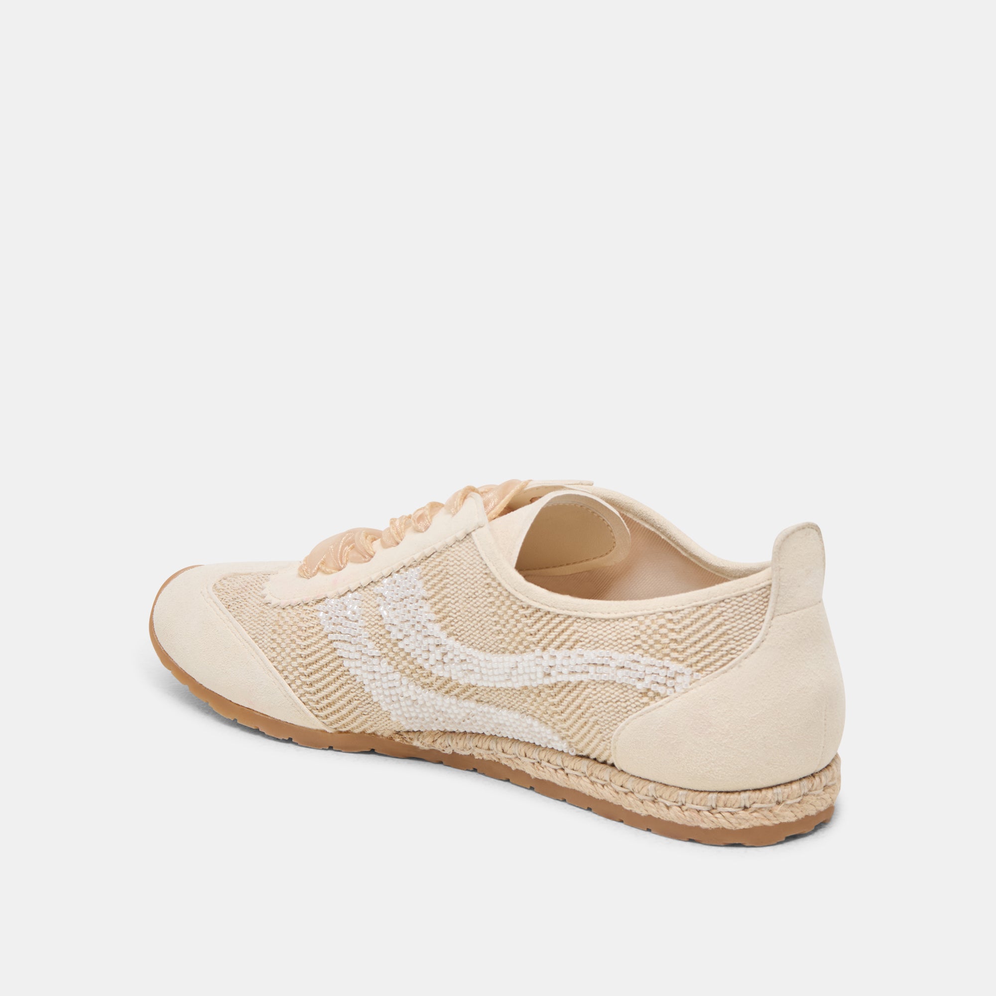 Dream Bead Sneakers - Natural Multi Burlap Fabric Shoes for Women | Comfortable & Stylish for Casual Wear, Walking & Boho Fashion