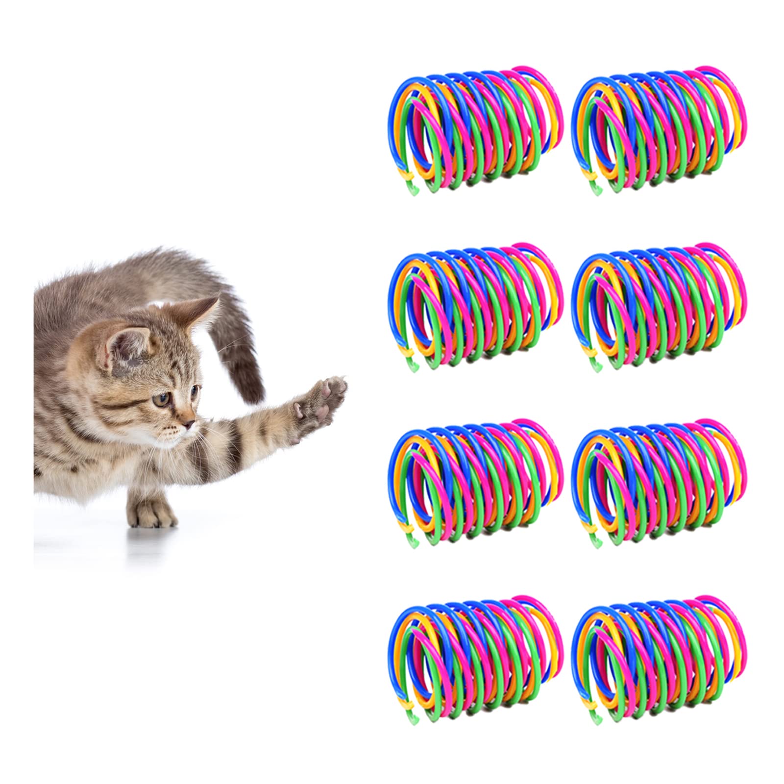 **Andiker 32-Piece Colorful Durable Cat Spring Toys - Interactive Kitten Toys for Indoor Cats, Perfect for Swatting, Biting & Hunting - Relieve Stress & Boredom - Great for Playtime, Training & Bonding with Your Pet**