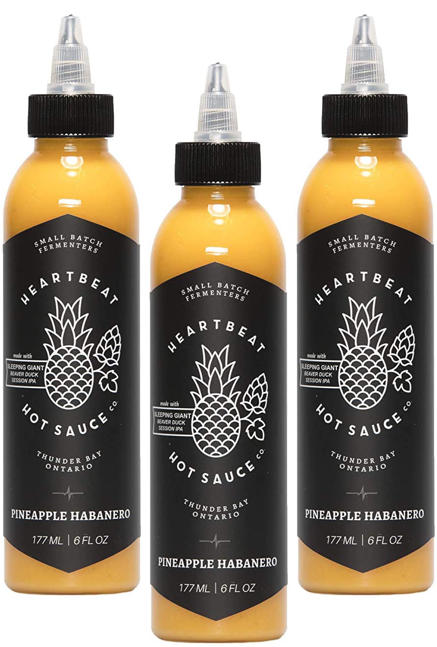 Heartbeat Hot Sauce Pineapple Habanero - 3 Pack of Spicy Pineapple Hot Sauces for Tacos, Wings & Grilling | Premium Small-Batch Hot Sauce Gift Set