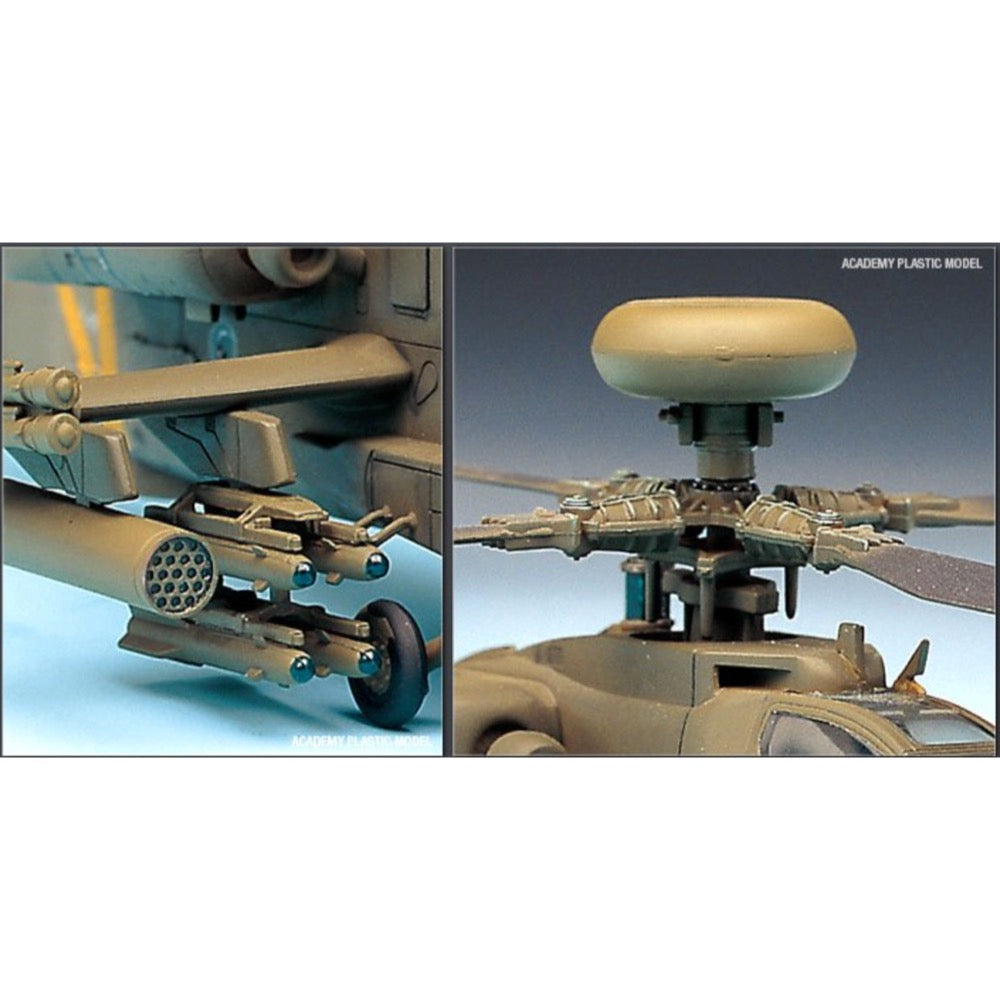 1/72 Scale AH-64A Apache Helicopter Model Kit - Academy 12488 - Perfect for Military Enthusiasts & Model Builders