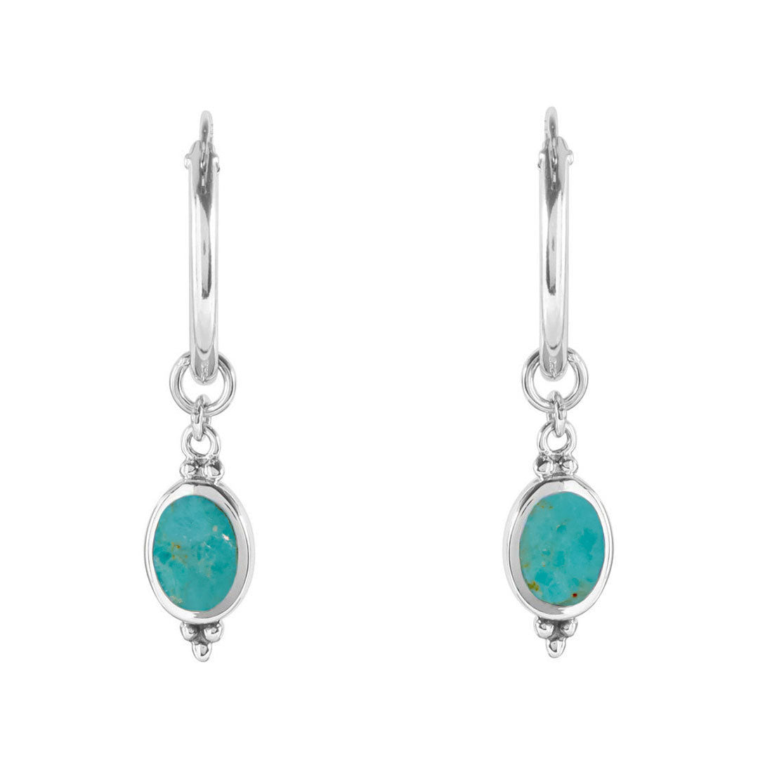 Moon Song Turquoise Sleepers - Handmade Boho Earrings for Women, Sterling Silver Dangle Earrings, Perfect for Festivals, Parties & Everyday Wear