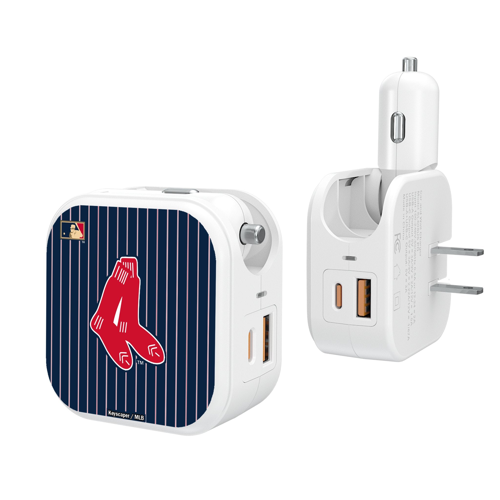 Boston Red Sox Vintage 1924-1960 Cooperstown Collection Pinstripe 2-in-1 USB Charger - Perfect for Baseball Fans & Office Desk Accessories