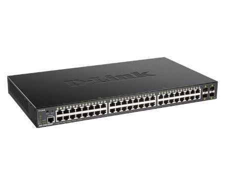 D-Link DGS-1250-52XMP 52-Port 10G Smart Managed PoE+ Switch | Layer 2 Gigabit Ethernet Network Switch with 48x PoE+ Ports & 4x SFP+ | Ideal for Business Networks, IP Cameras, VoIP Phones & High-Density Deployments