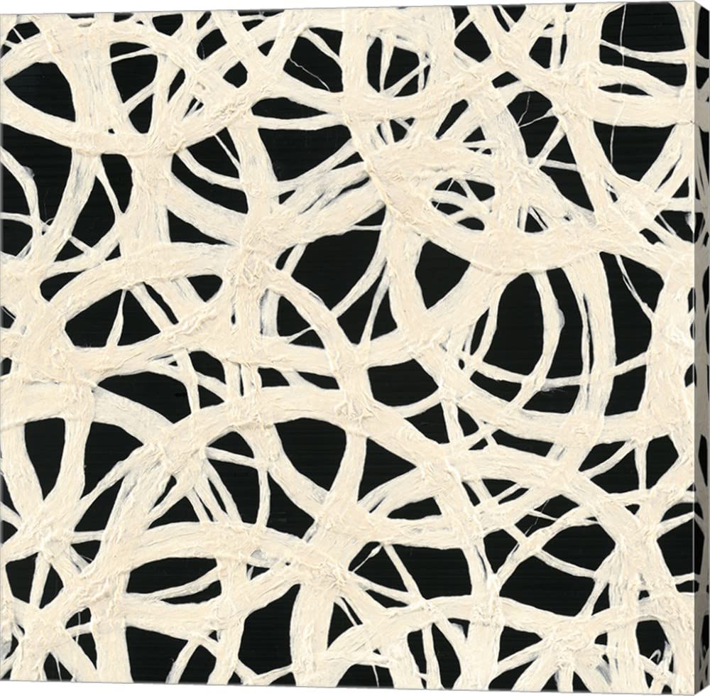 Wild Apple Portfolio 'Endless Circles' Canvas Wall Art - 18x18 Inches Gallery Wrapped Modern Abstract Painting for Living Room, Bedroom & Office Decor