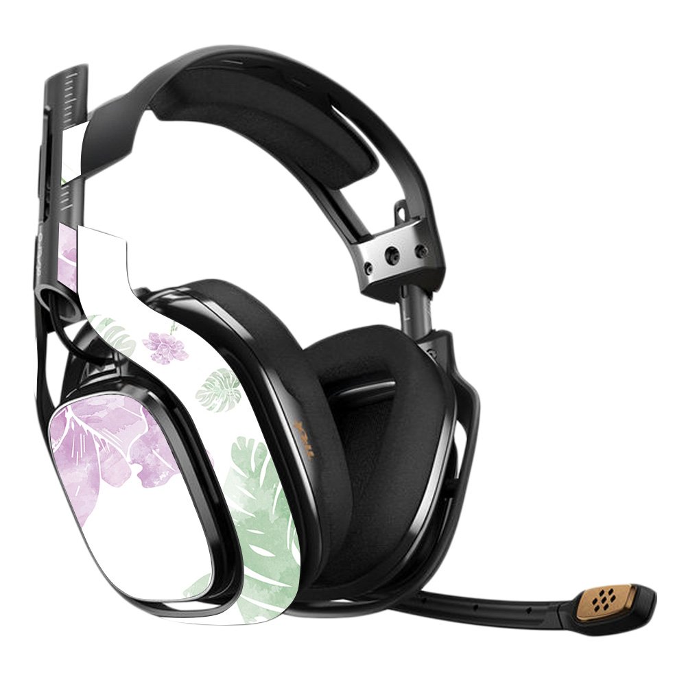 MightySkins Vinyl Decal Wrap for Astro A40 3rd Gen Gaming Headset - Watercolor Flowers Design | Protective, Durable & Customizable Skin Cover | Easy to Apply & Remove | Made in USA | Perfect for Gaming, Streaming & Personalizing Your Headset