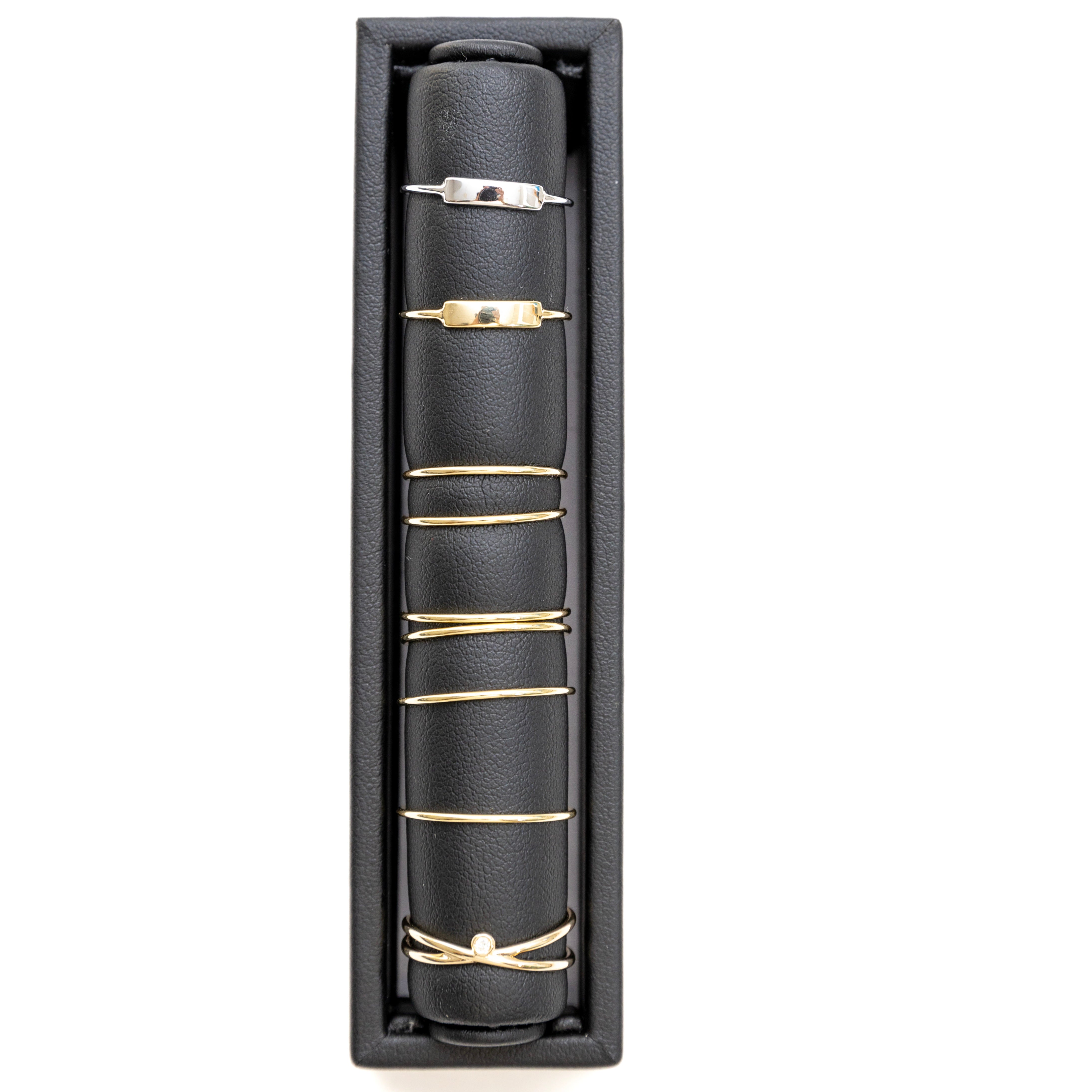 Skinny Signet Stackable Bar Ring for Women - Minimalist Gold & Silver Layering Rings - Perfect for Everyday Wear, Stacking, and Gifting