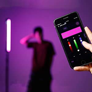 Falcon Eyes Irisa 1 RGB Light Wand - 13W Handheld Photography Light with Built-in Battery, App Control & 20 Lighting Effects - Magnetic Mounting - Perfect for YouTube Videos, TikTok Content Creation, and Studio Photography