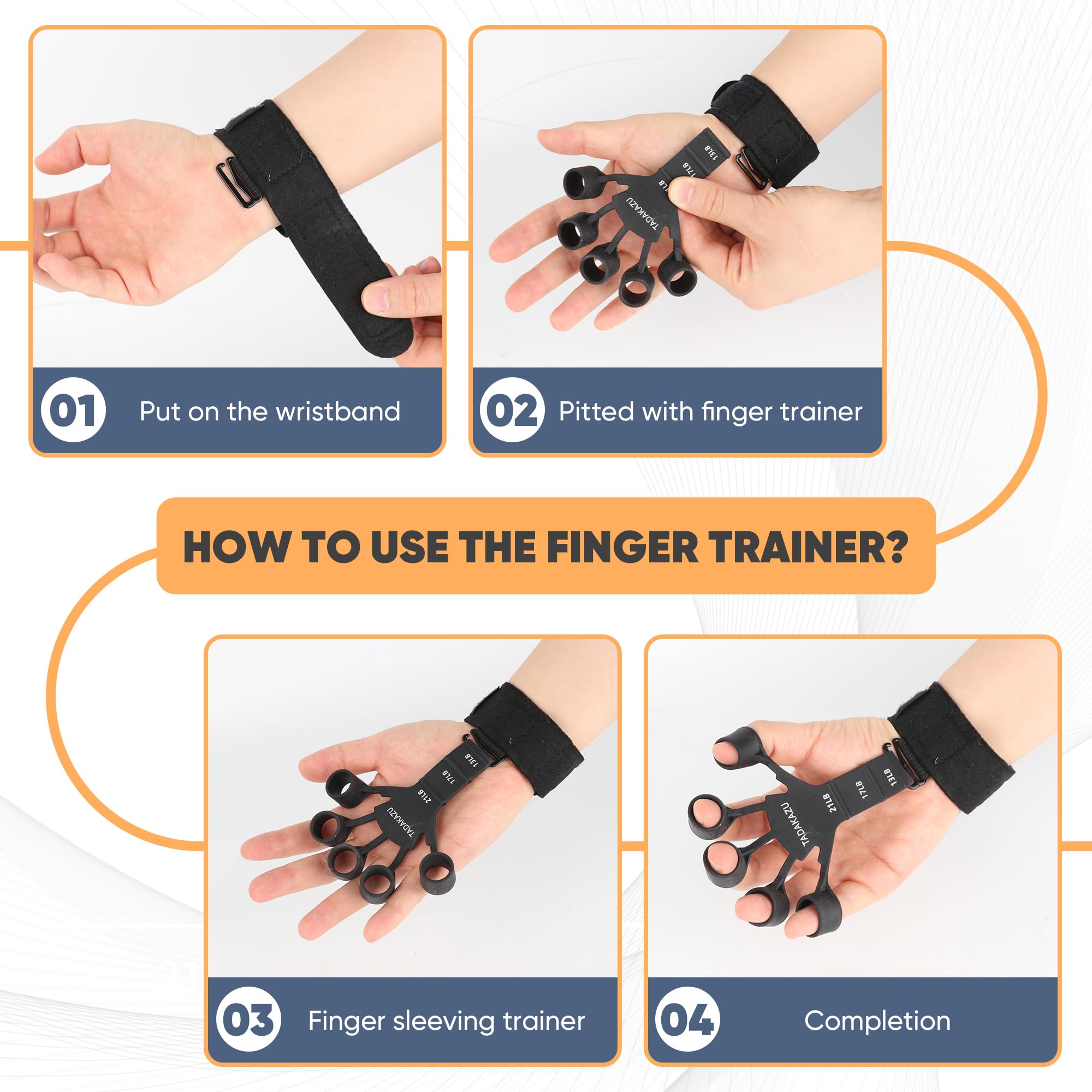 Grip Strength Trainer - Hand Grip Strengthener for Therapy, Arthritis Pain Relief, Forearm & Hand Strengthening, Finger Stretcher - Ideal for Athletes, Musicians & Office Workers