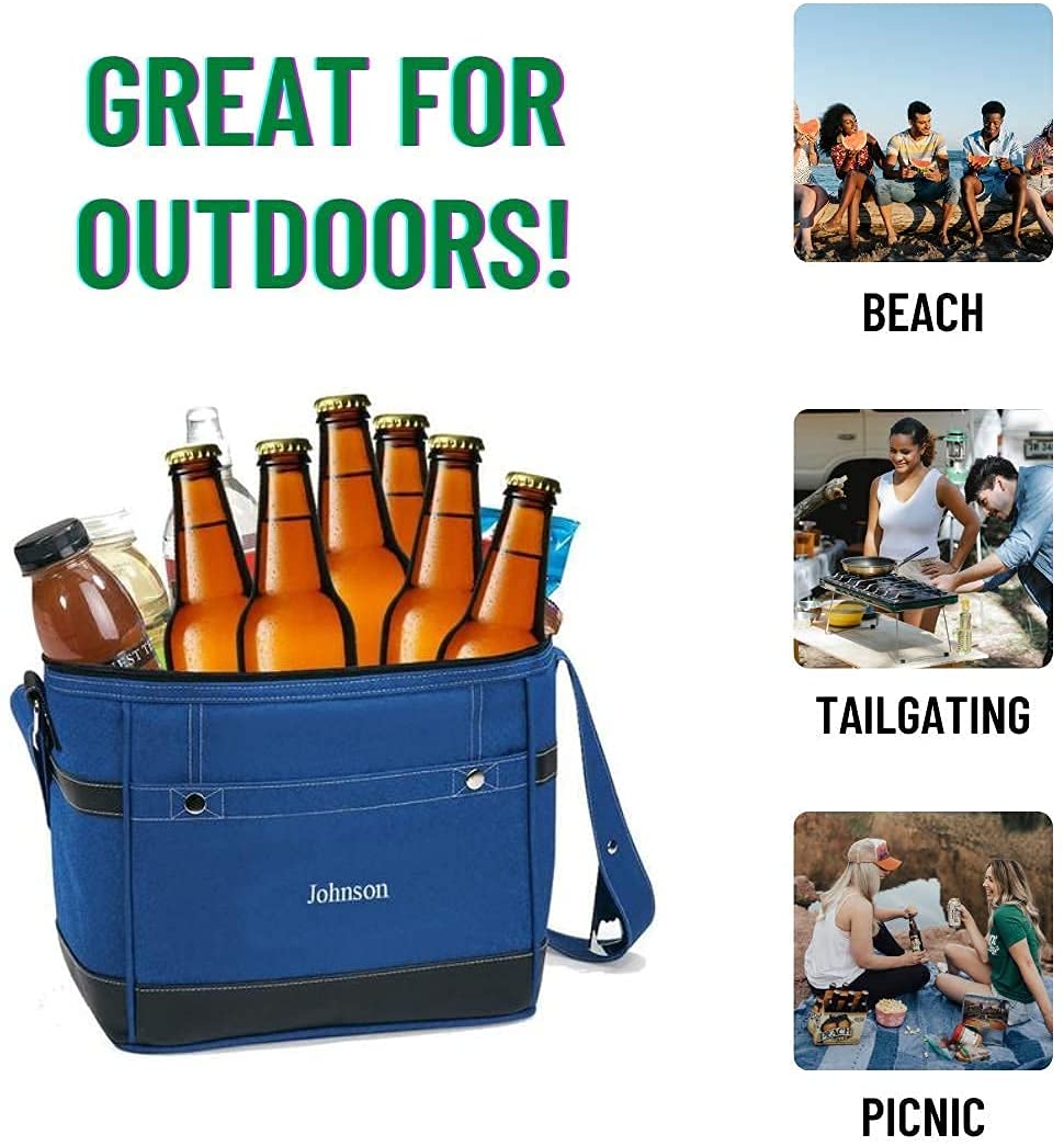 Custom Monogrammed Cooler Tote - 12-Pack Personalized Cooler Bags for Picnics & Beach