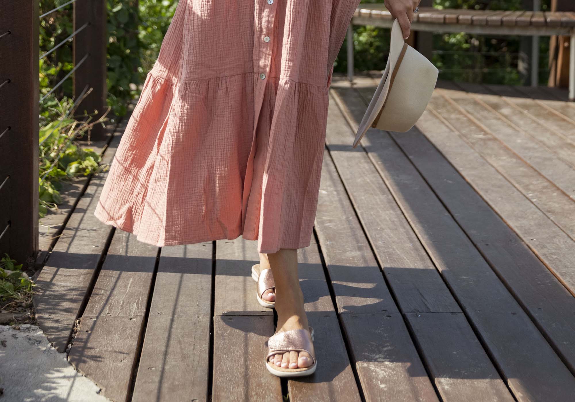 Revere Macau Women's Comfortable Leather Slides Sandals - Casual Summer Shoes for Beach, Pool & Home Wear