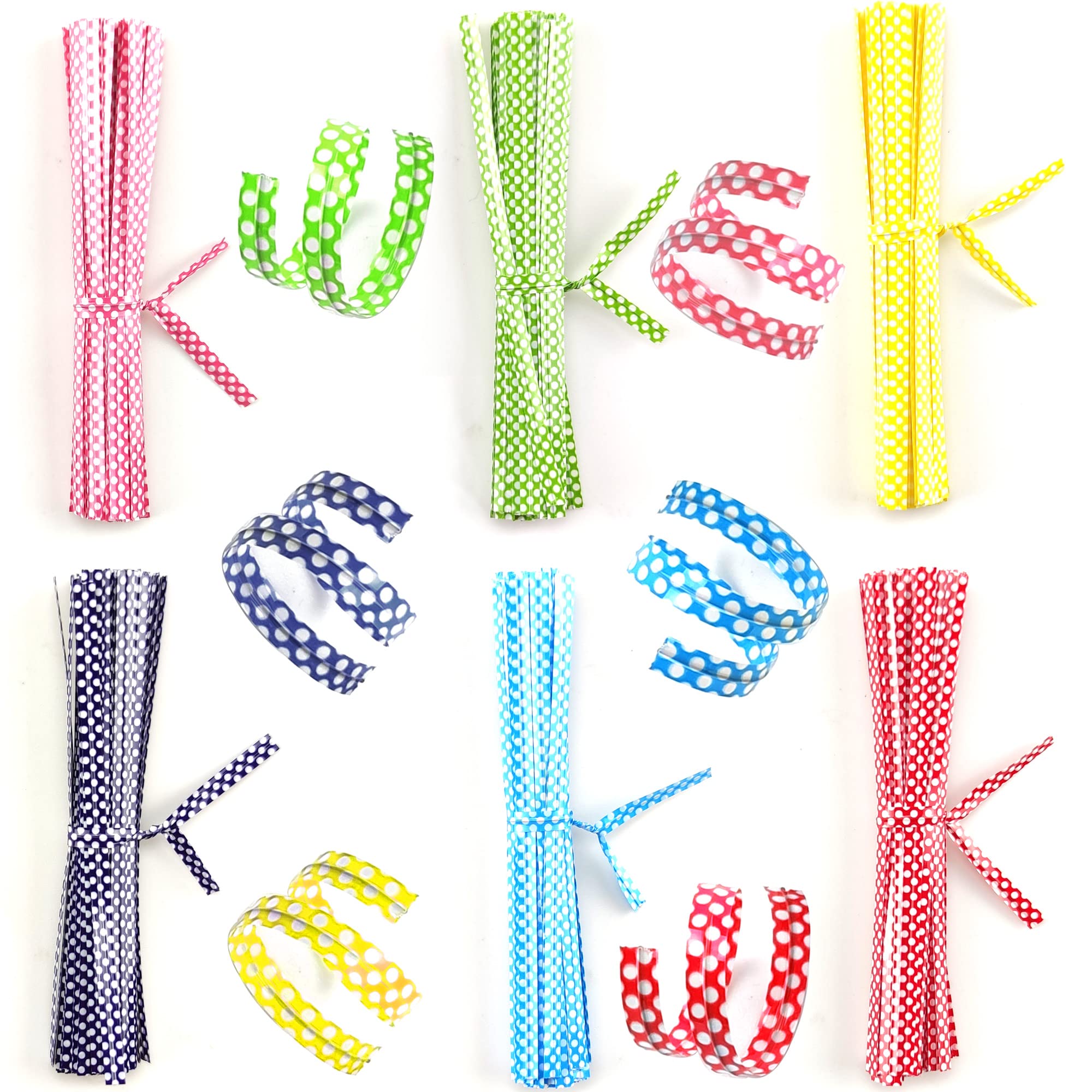 600 Pcs 6 Colors 4 Inch Twist Ties with Dots for Packaging - Perfect for Cello Bags, Treat Bags, Gift Wrapping, Bread, Cookie, Candy & Cake Bags - Ideal for Bakery, Party Favors & DIY Crafts