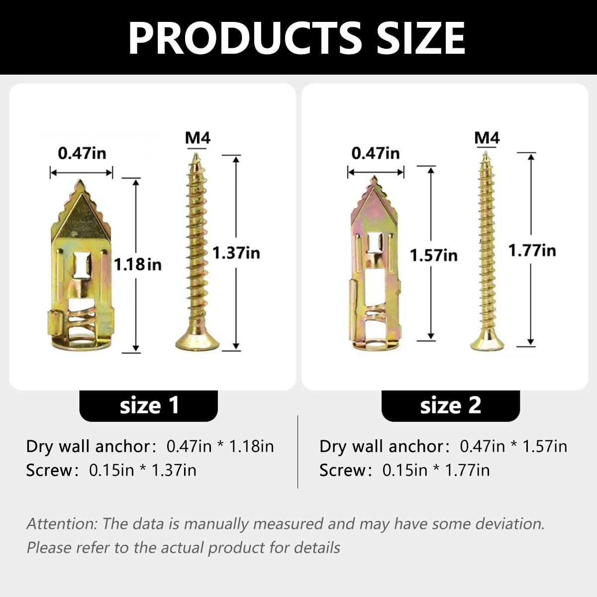 **Self-Drilling Drywall Anchors Kit - Heavy Duty Wall Anchors & Screws for Door Hinge Repair, Umbrella Base, Patio Furniture & Statues - Easy Installation for Home & Outdoor Fixing**