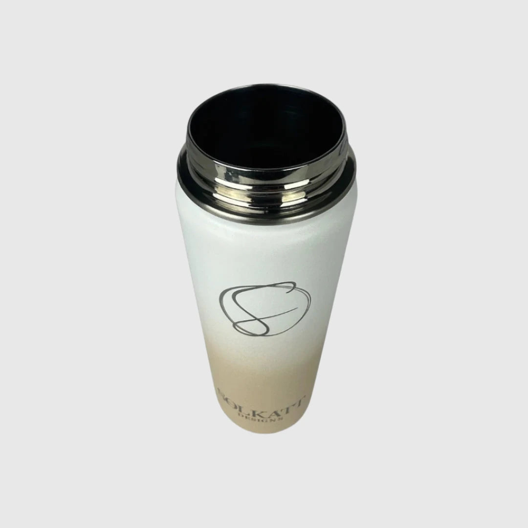Pastel Beige Insulated Stainless Steel Water Bottle 650ml (22oz) - Keeps Drinks Hot/Cold for 24 Hours - Perfect for School, Gym, Hiking & Outdoor Activities