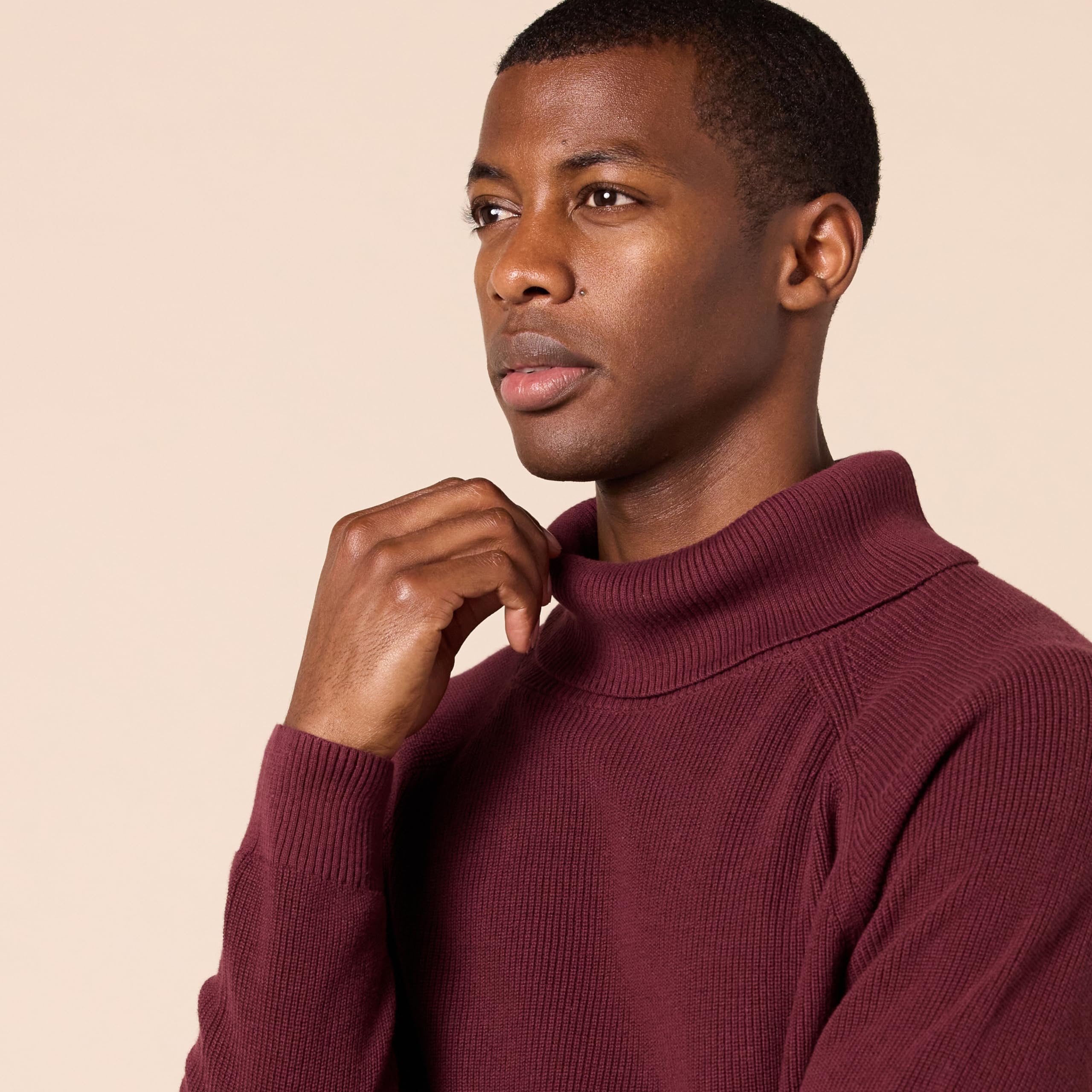 Amazon Essentials Men's 100% Cotton Rib Knit Turtleneck Sweater - Soft & Comfortable Winter Pullover for Casual Wear & Office Outfits