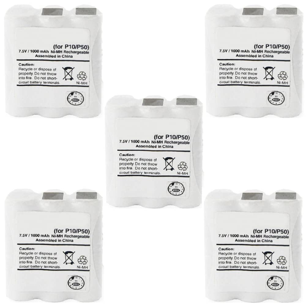 Empire 2-Way Radio Ni-MH Replacement Batteries for Motorola Spirit MV21C - 7.5V 1000mAh Combo Pack (5 Batteries) - Compatible with Motorola HNN9044A - Ideal for Business, Security, and Outdoor Communication