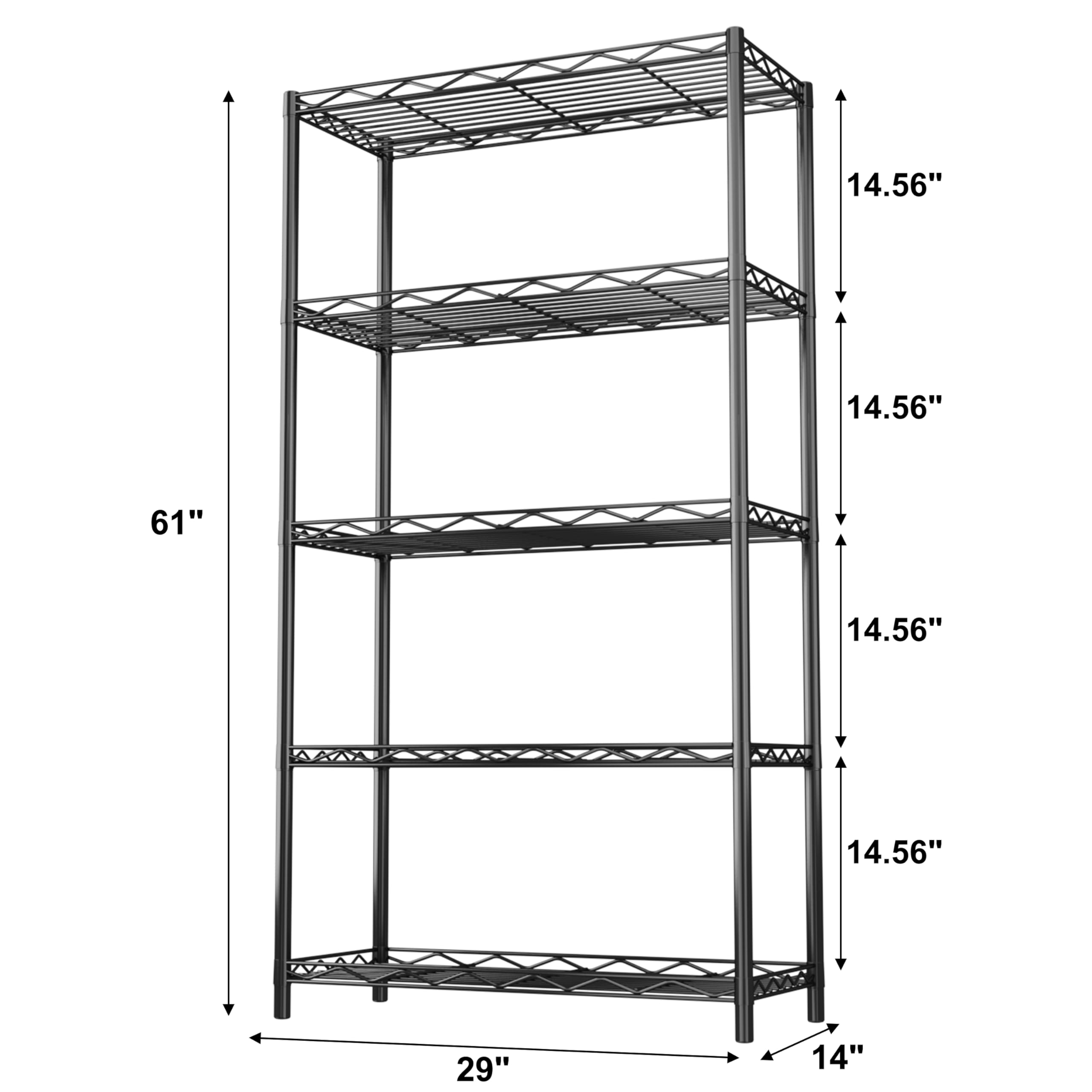 HOMEFORT 5-Tier Heavy Duty Wire Shelving Unit - 29