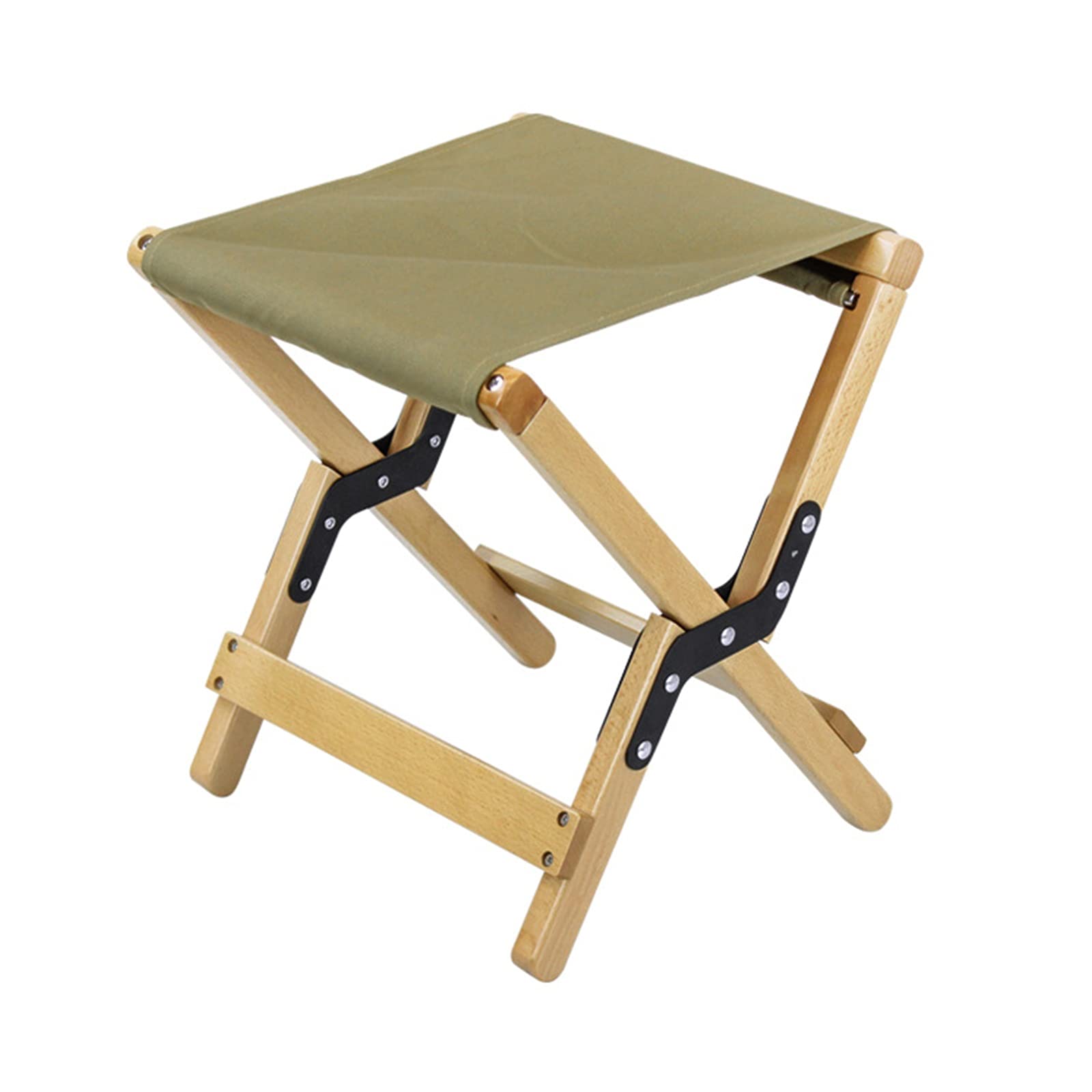 Portable Wooden Folding Camping Stool - Breathable X-Shaped Fishing Chair for Outdoor Adventures, Hiking, Picnics & Beach Trips (Wood Color)