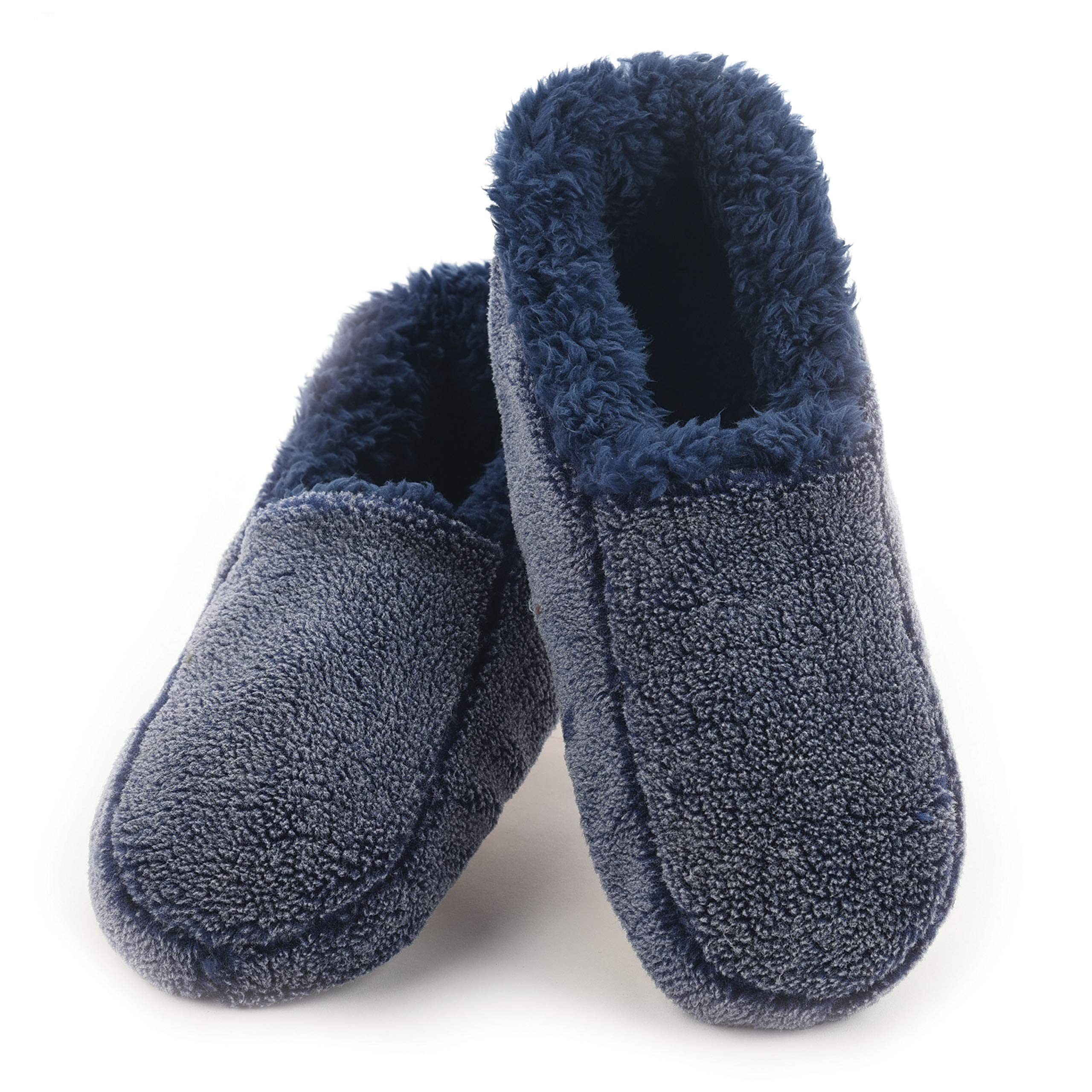 Men's Two-Tone Fleece-Lined Slippers - Ultra Soft & Comfortable House Shoes for Indoor & Outdoor Use - Perfect for Winter, Lounging & Relaxing at Home