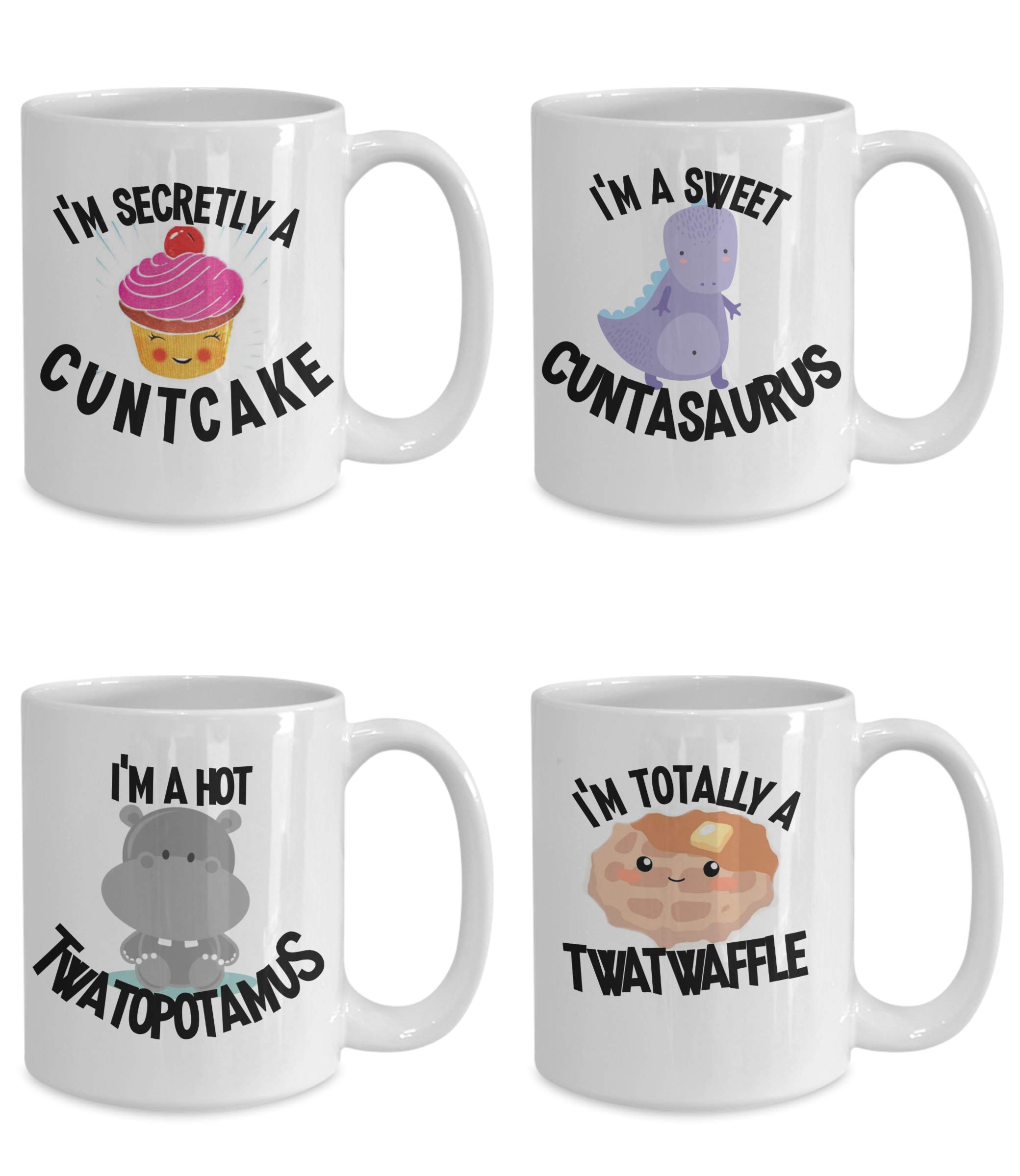 Funny Coffee Mug Set - Best Friend Birthday Gifts for Women, Cute Tea & Coffee Cups with Humorous Design - Perfect for Office, Home Use or Gift Giving