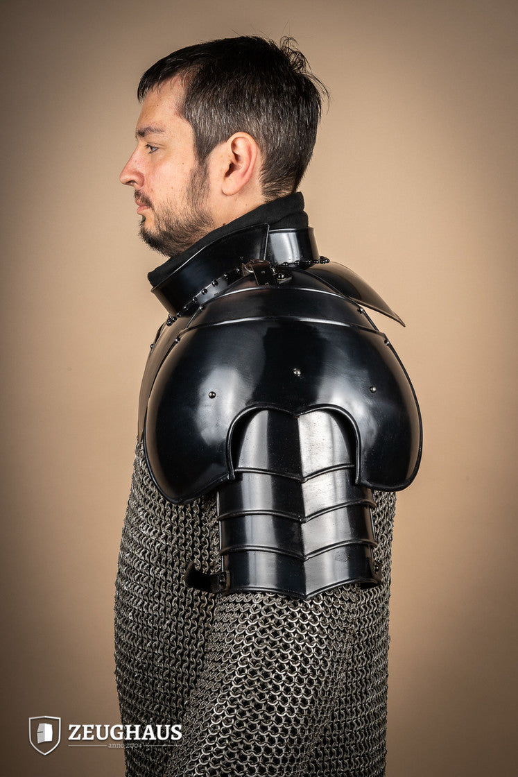Medieval Knight Pauldron Burnished Steel Shoulder Armor - Perfect for LARP, Cosplay, and Renaissance Fairs