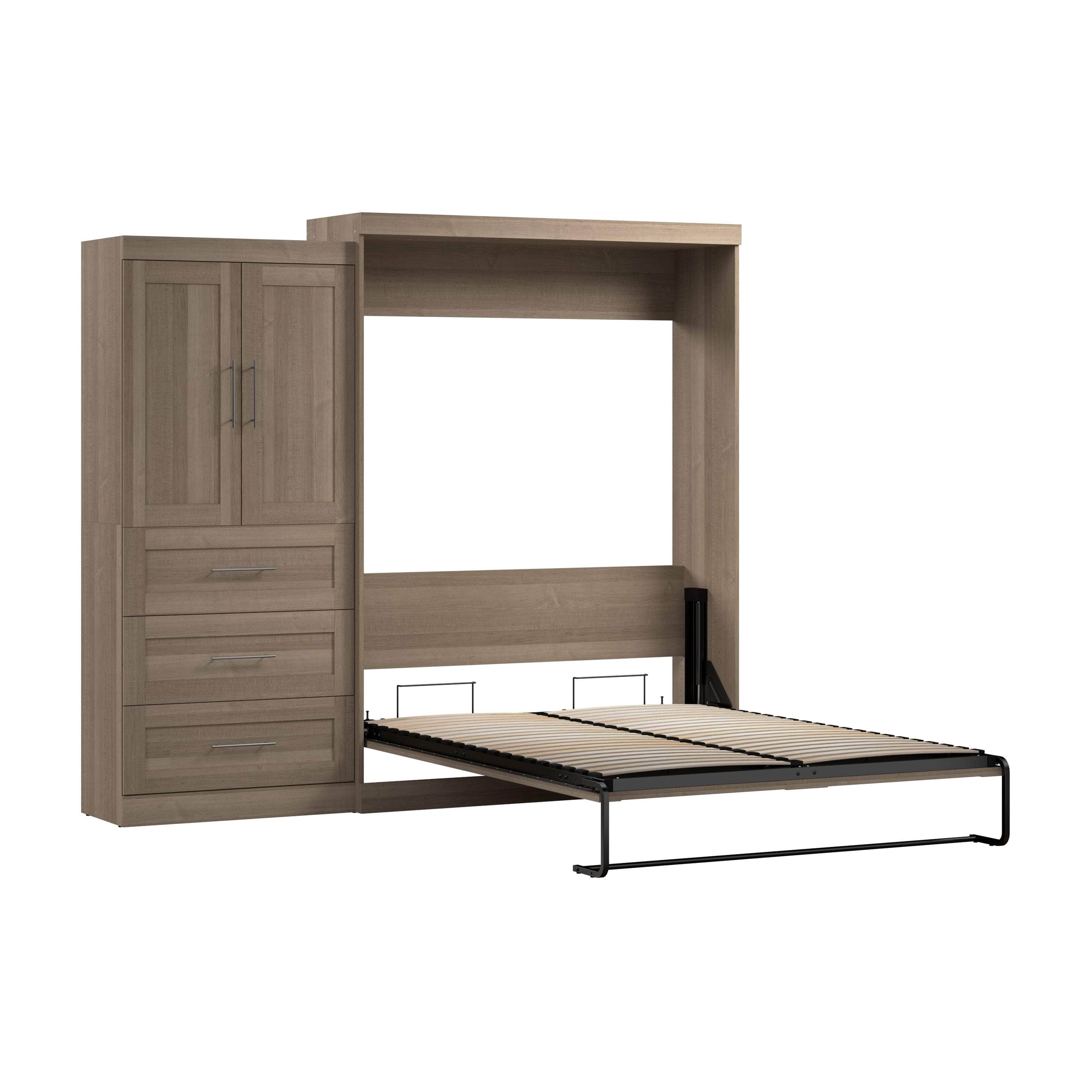Pur Queen Murphy Wall Bed with Storage Drawers (101 Inch) - 4 Color Options | Space-Saving Wall Bed for Small Apartments, Guest Rooms & Home Offices