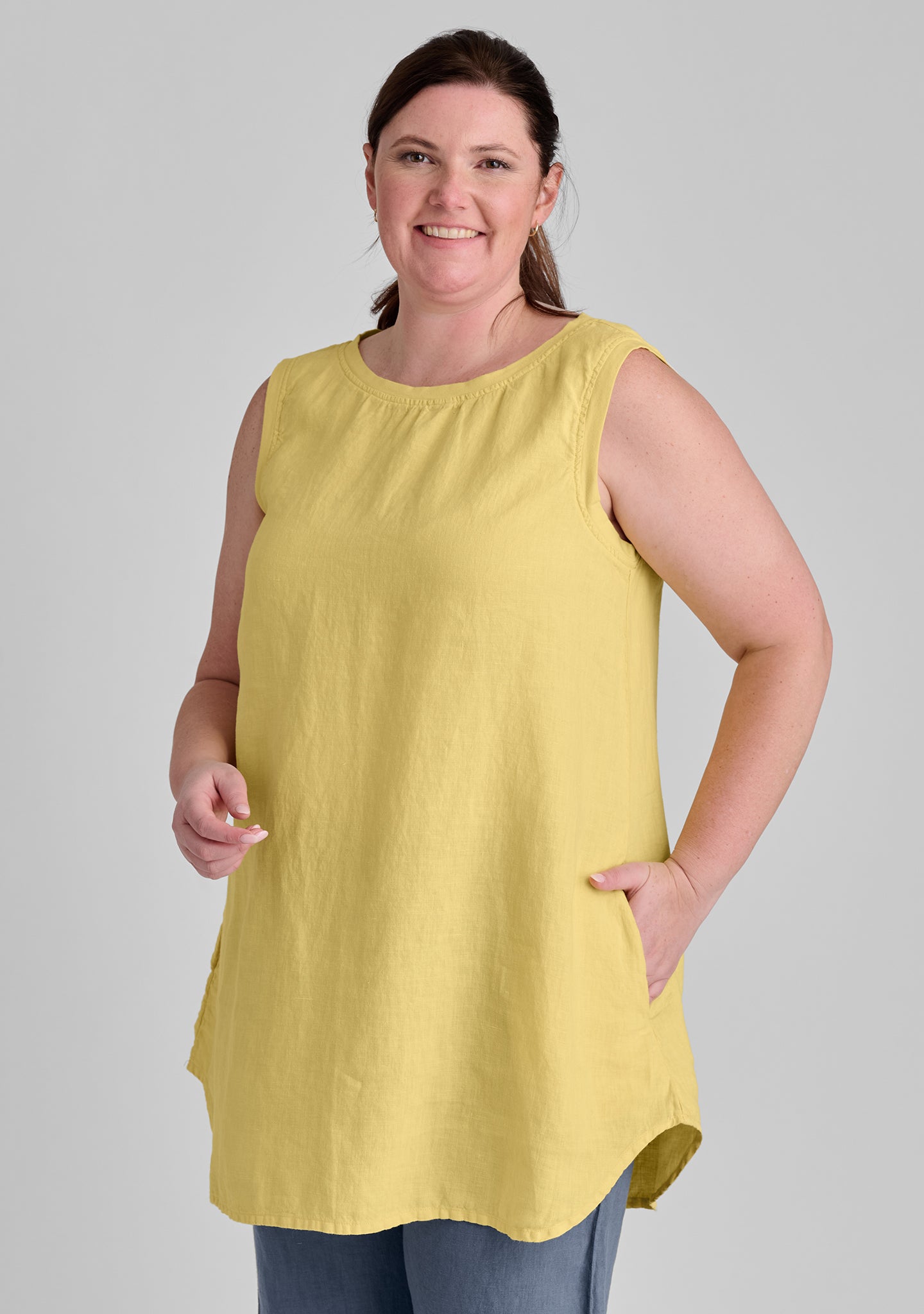 Coastal Tunic Linen Tank Top for Women - Breathable Summer Beachwear & Boho Chic Outfit for Vacation, Casual Wear