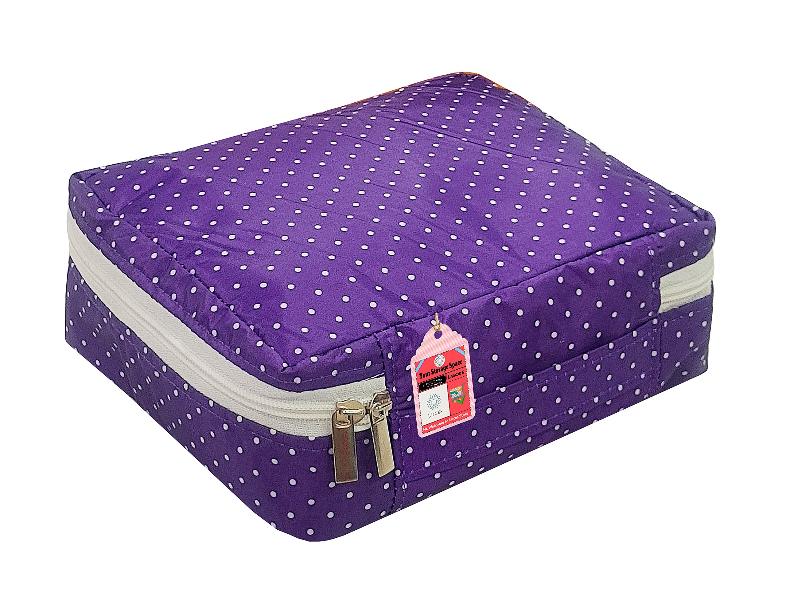 Makeup Storage Box & Jewelry Organizer for Women - Cosmetic Vanity Case, Toiletry Travel Organizer, Necklace Pouch (Purple) - Perfect for Travel, Home Vanity & Wardrobe Organization