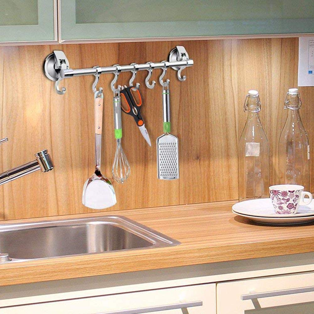 Strong Suction Cup Hooks for Bathroom & Kitchen - Heavy Duty Wall Mounted Organizer for Towels, Robes, Loofahs, Wreaths & Utensils - Sticks to Glass Doors, Windows & Tile Walls - Perfect for Shower, Home & Office Organization