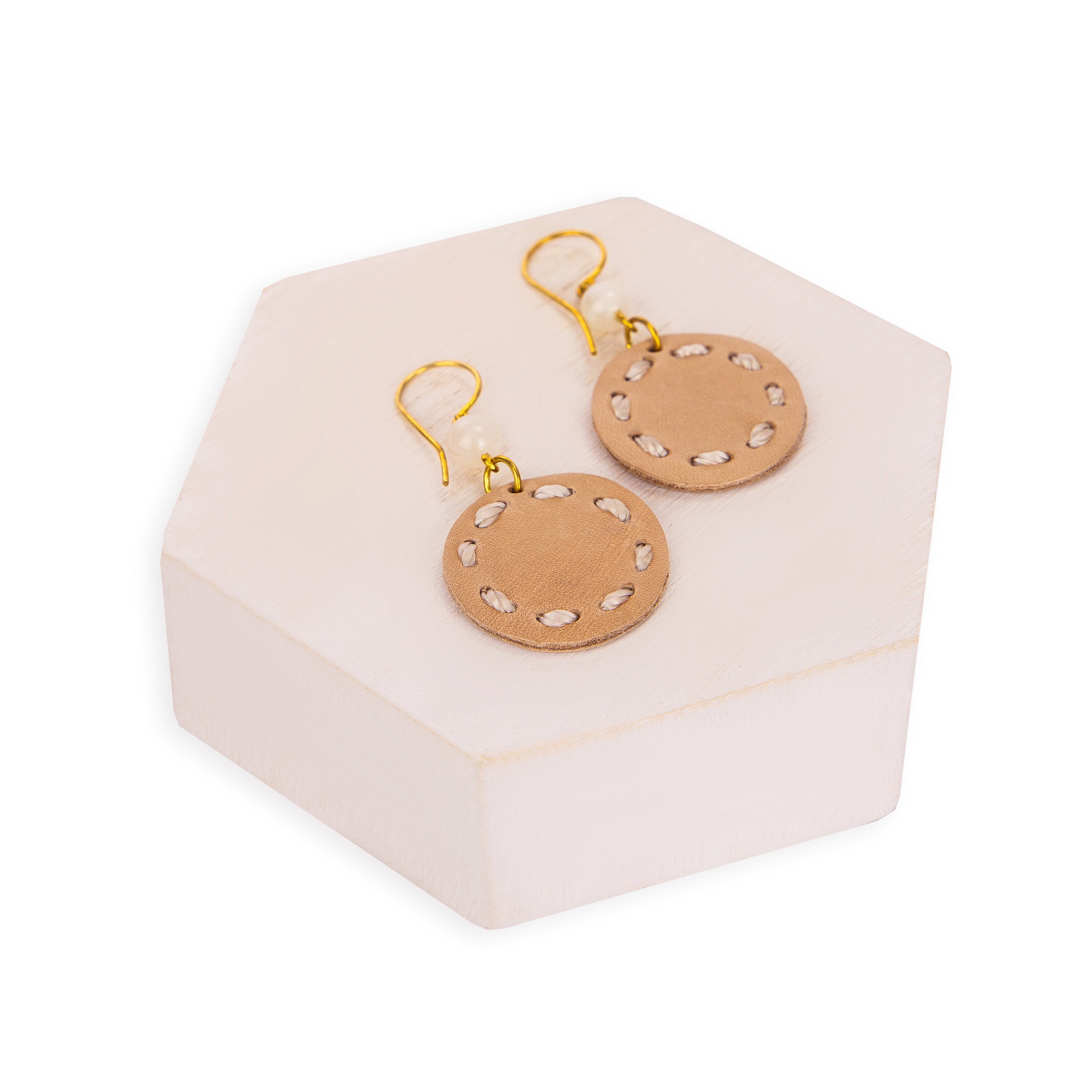 Jasper Disc Earrings - Natural Stone Jewelry for Women, Dainty Boho Earrings for Everyday Wear, Perfect Gift for Her | Office, Date Night, Casual Outfits