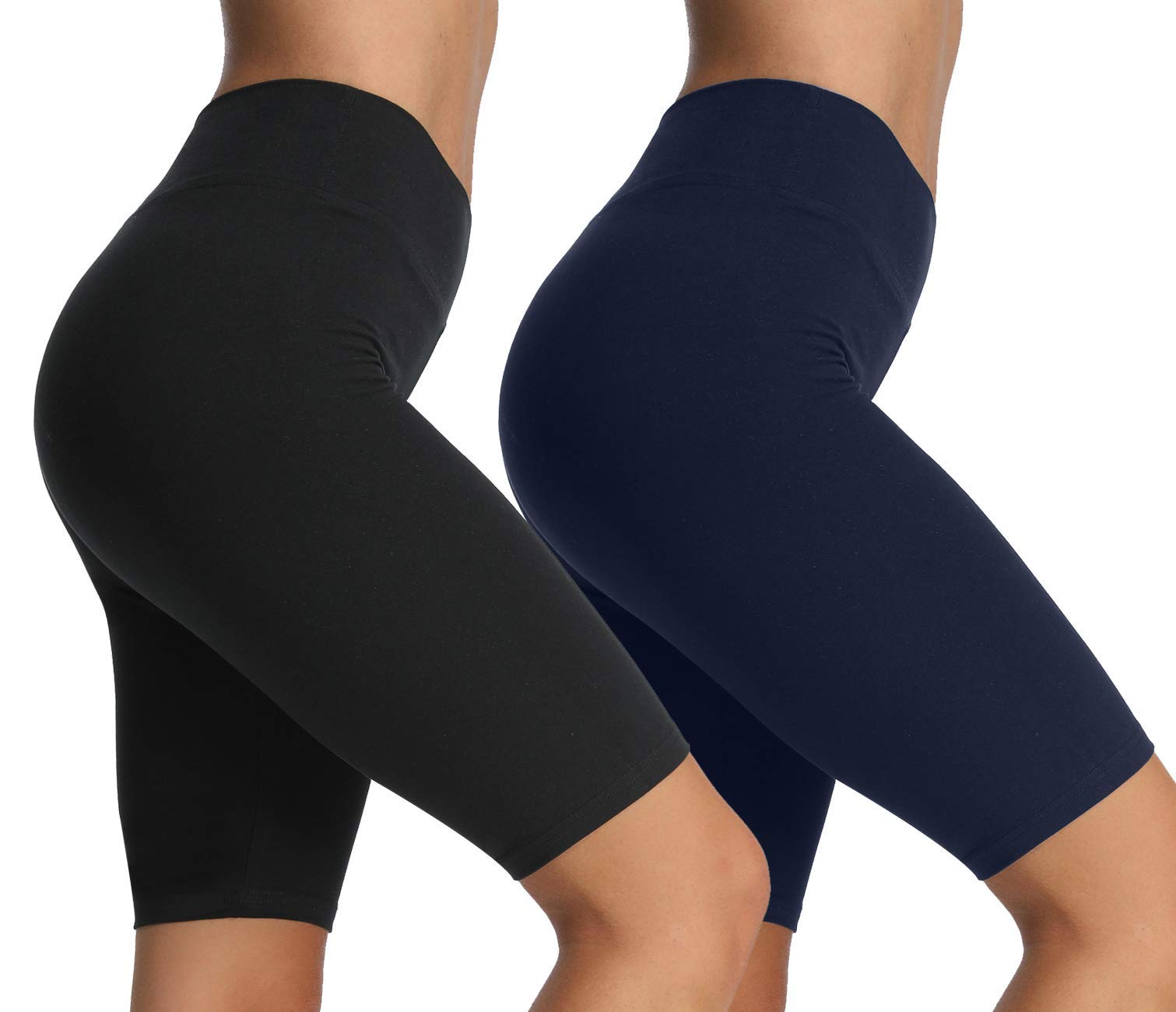 4HOW Women's High Waisted Biker Shorts - Anti-Chafing Yoga Workout Shorts with Pockets | Perfect for Cycling, Running, Gym & Lounge Wear