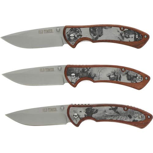 Schrade Old Timer Linerlock Pocket Knife Gift Set - Premium Stainless Steel Folding Knife with Wood Handle - Perfect for Camping, Hiking & Outdoor Adventures