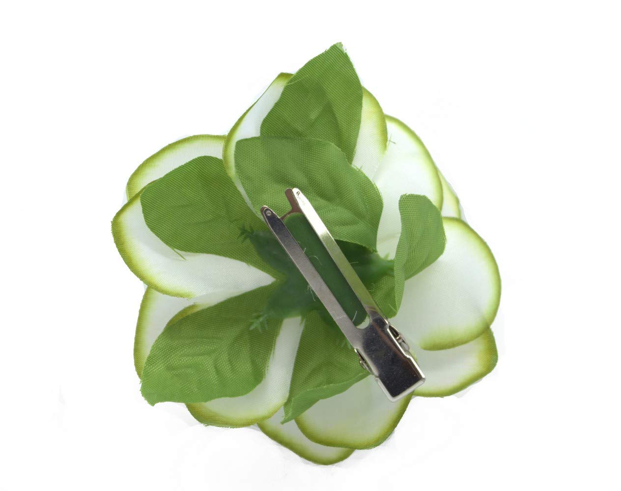 Hawaii Luau Party Artificial Fabric Gardenia Hair Clips for Women - Tropical Flower Hair Accessories for Summer Beach, Wedding, and Hawaiian Theme Parties
