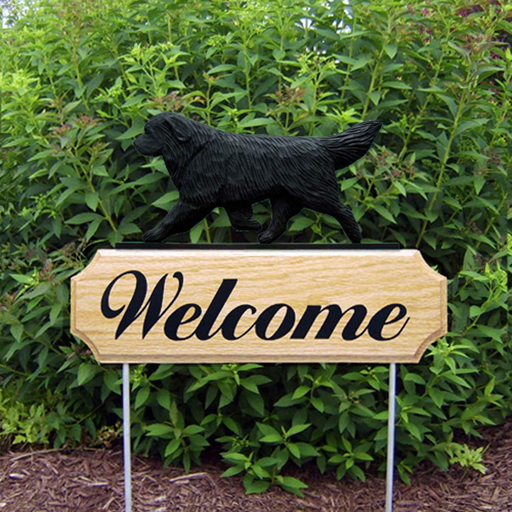 Handcrafted Newfoundland Wood Welcome Sign - Black Outdoor Decor for Porch, Garden & Front Door Entryway