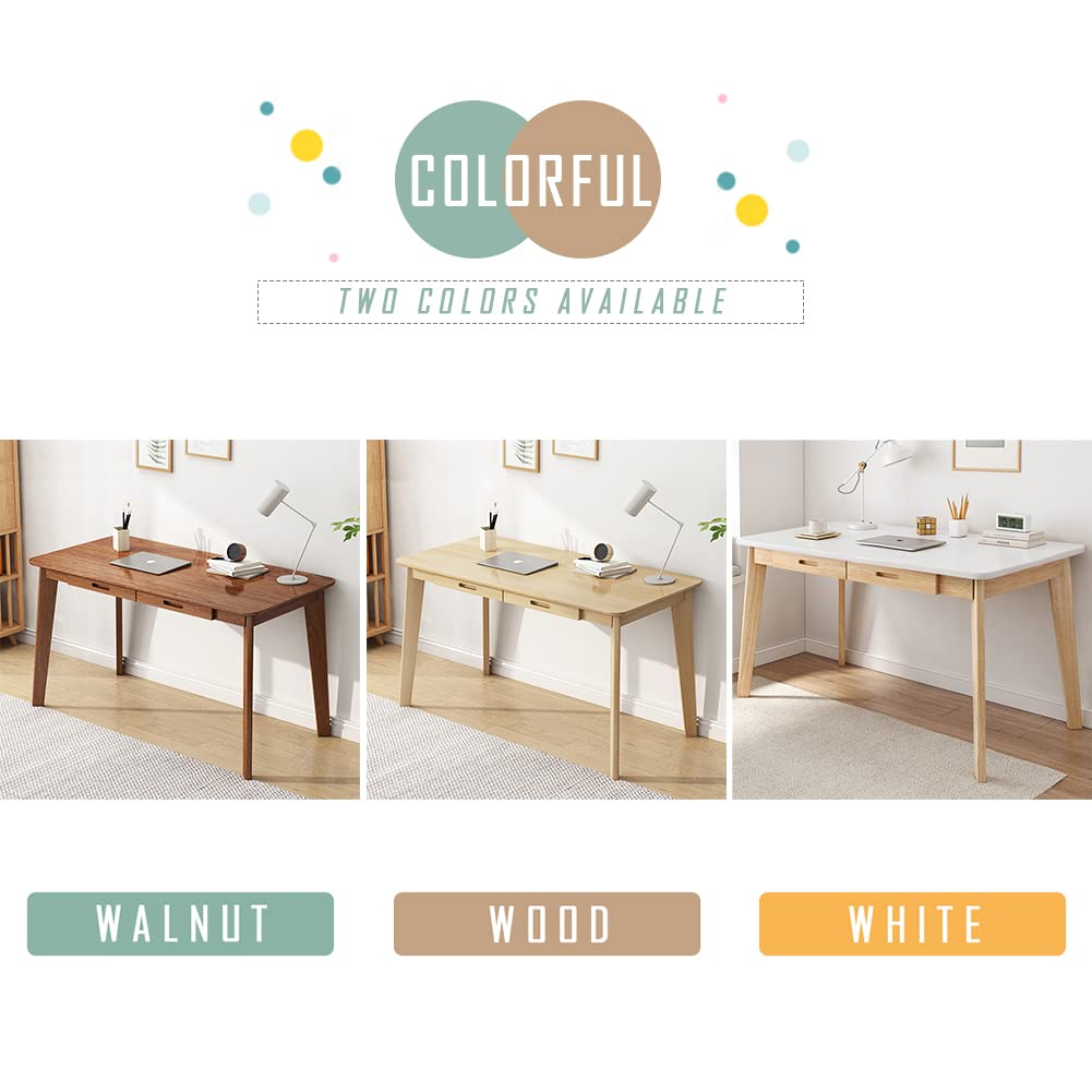 IOTXY Solid Wood Writing Desk with Drawer - 47.24