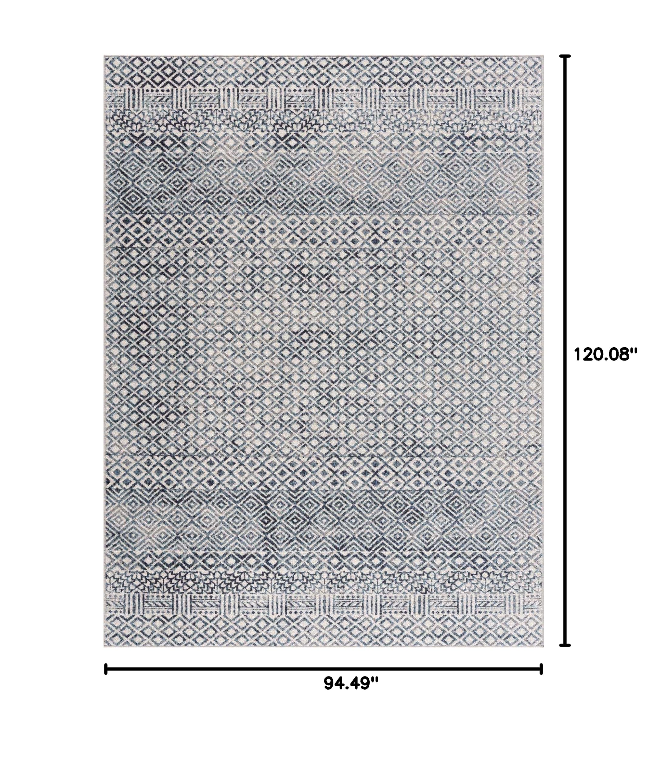 Hauteloom Askeaton Machine Washable Area Rug - Blue & Gray - 7'10
